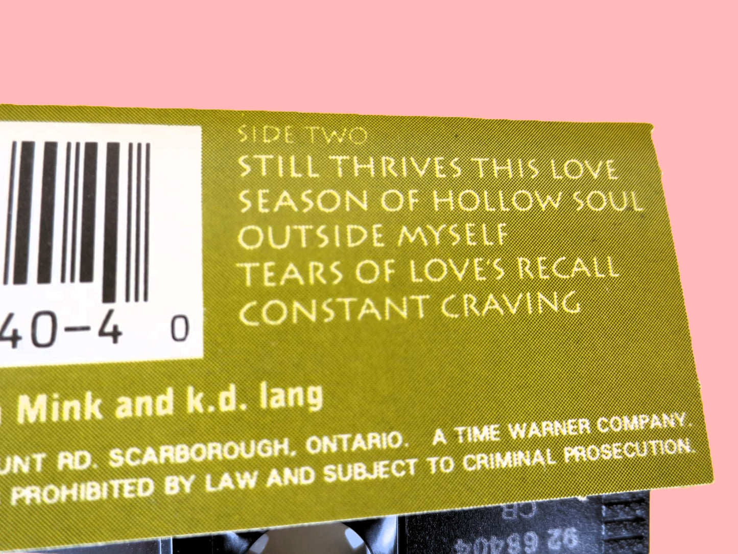 k.d. lang, "Ingenue", 1985 Cassette Tape, Vintage Cassette