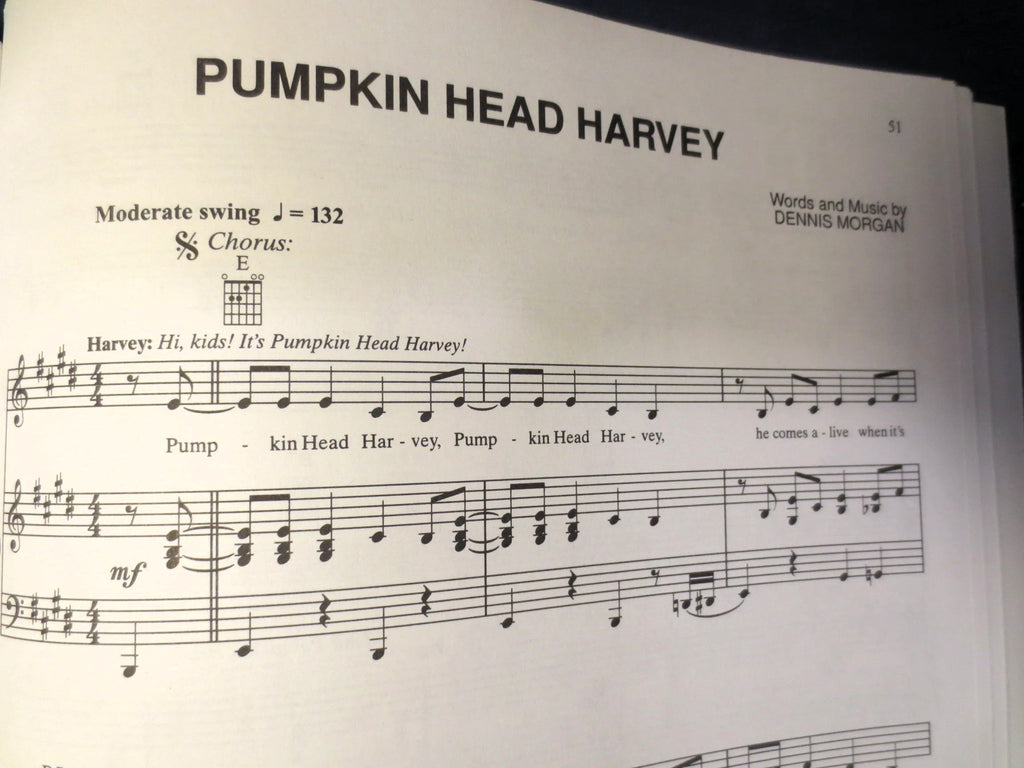 Pumpkin Head Harvey – Pumpkin Head Harvey and 9 More New Fun and Scary Songs (1998) Sheet Music Book