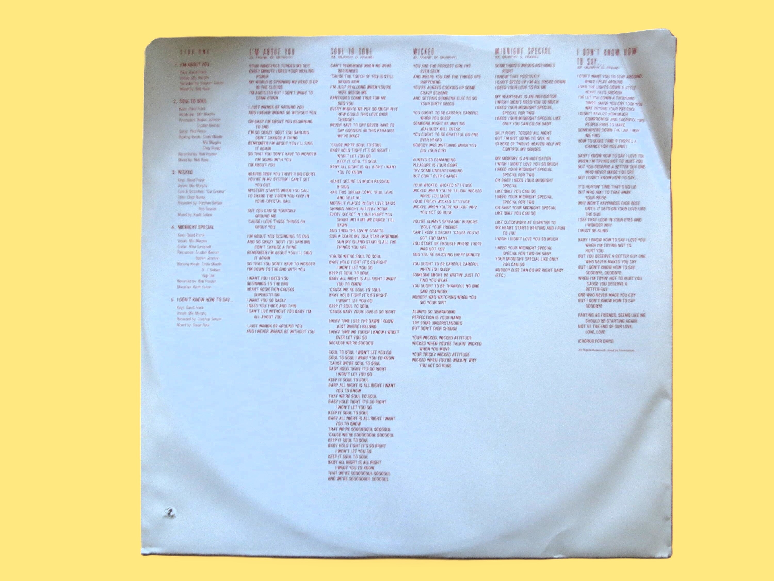 The System – Rhythm and Romance (1989) Vinyl LP