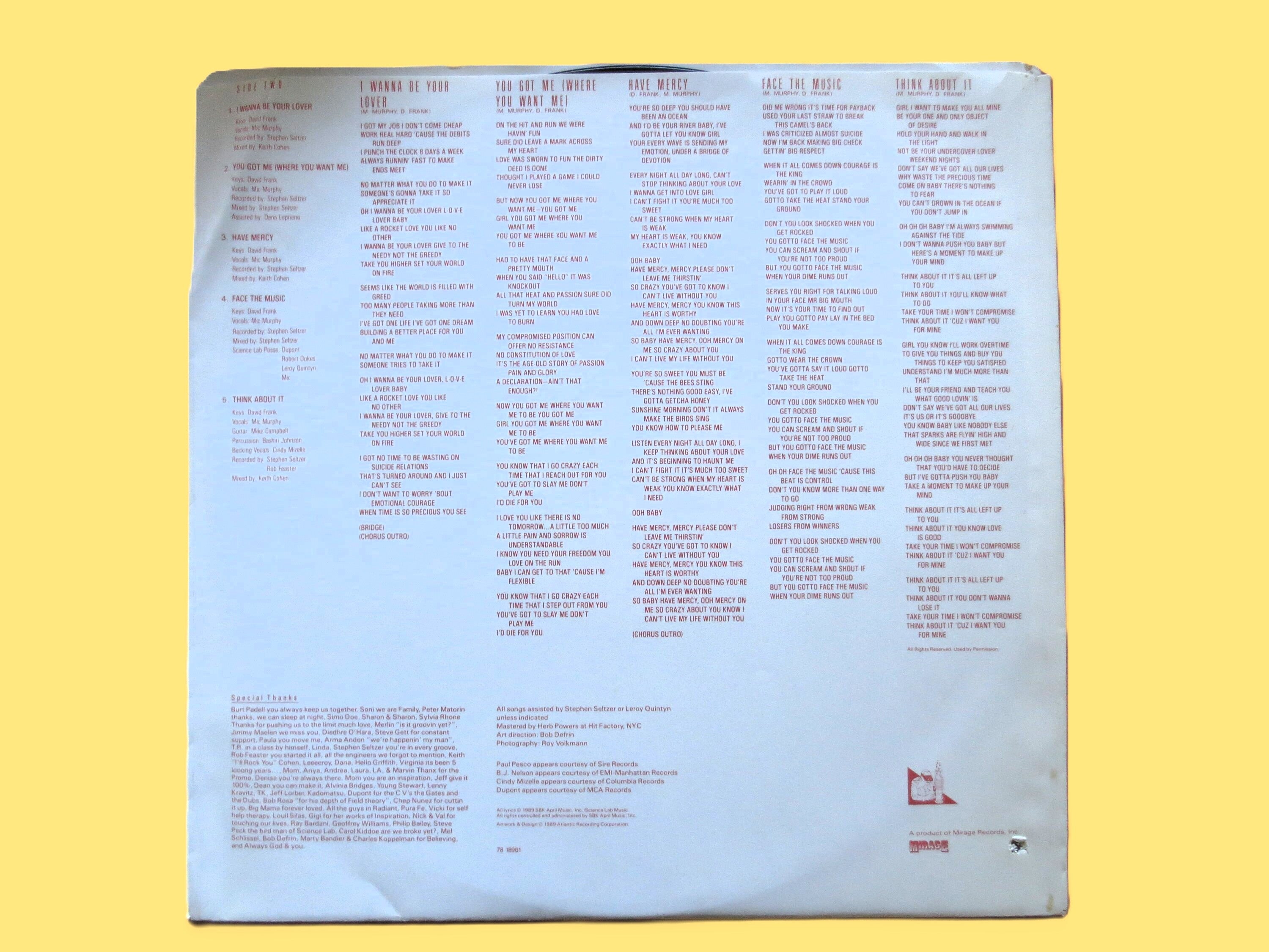 The System – Rhythm and Romance (1989) Vinyl LP