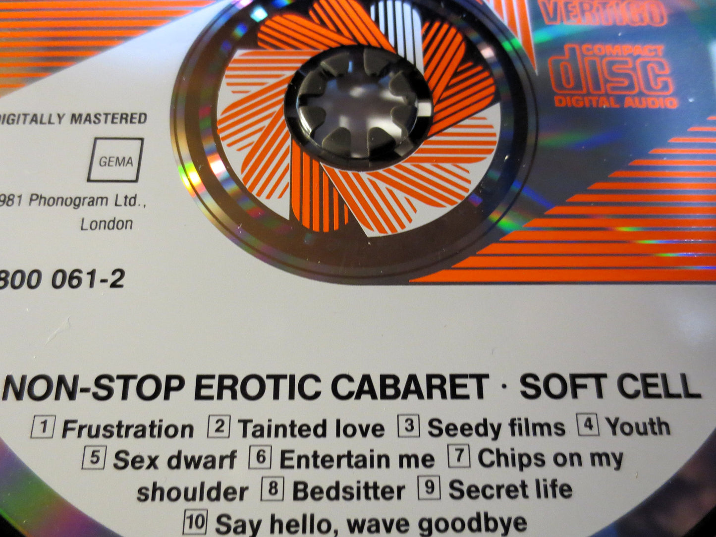 SOFT CELL, Non-Stop Erotic Cabaret, 1981 Compact Disc, Vintage Cd