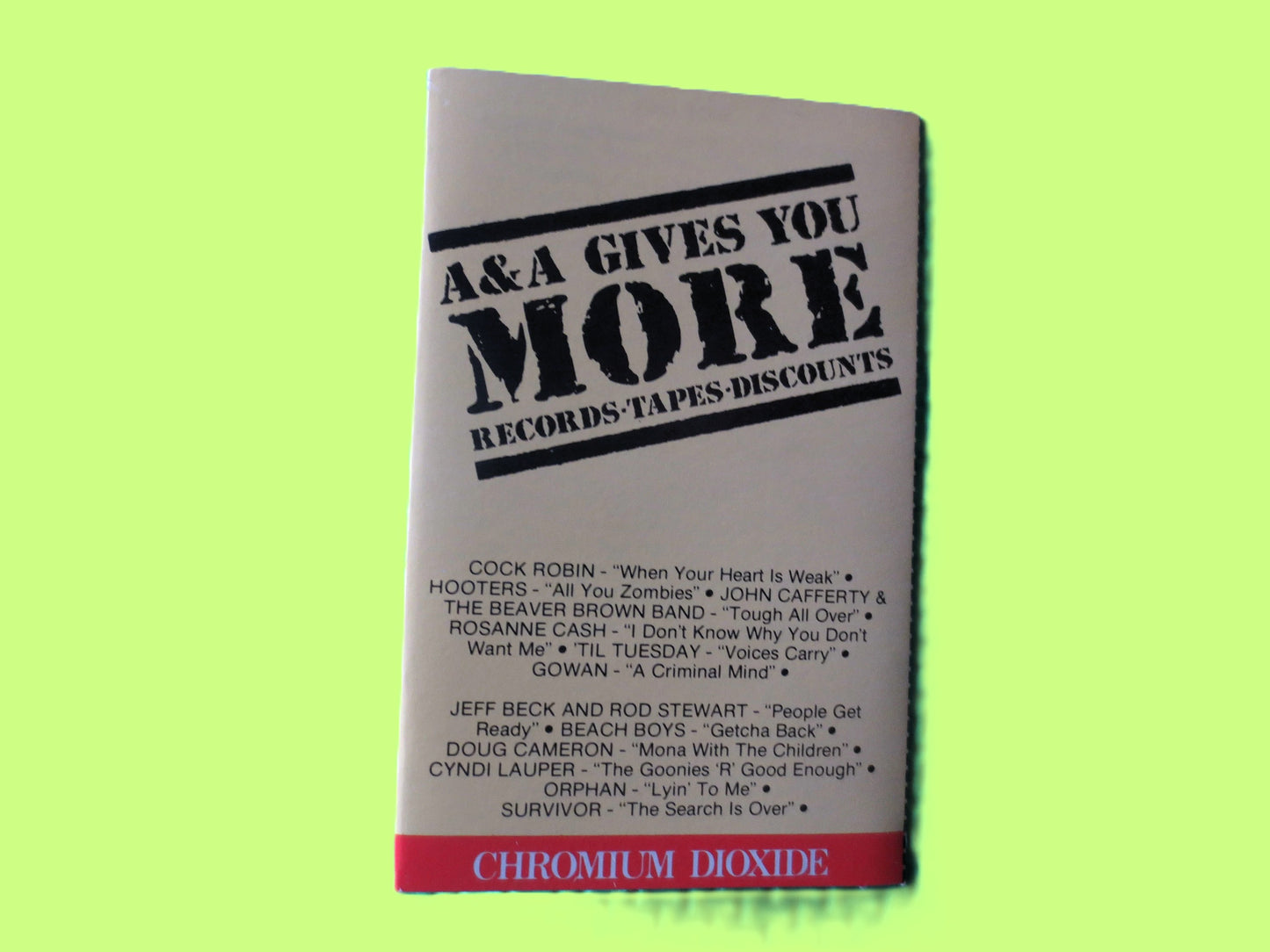 A and A Records, PROMO CASSETTE, PROMO Tape, Promo lp, Rock Cassettes, Rock Tapes, Cassettes, Cbs Records, 1984 Cassette