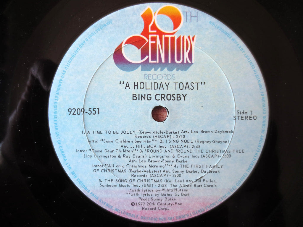 Bing Crosby – A Holiday Toast (1977) Vinyl LP