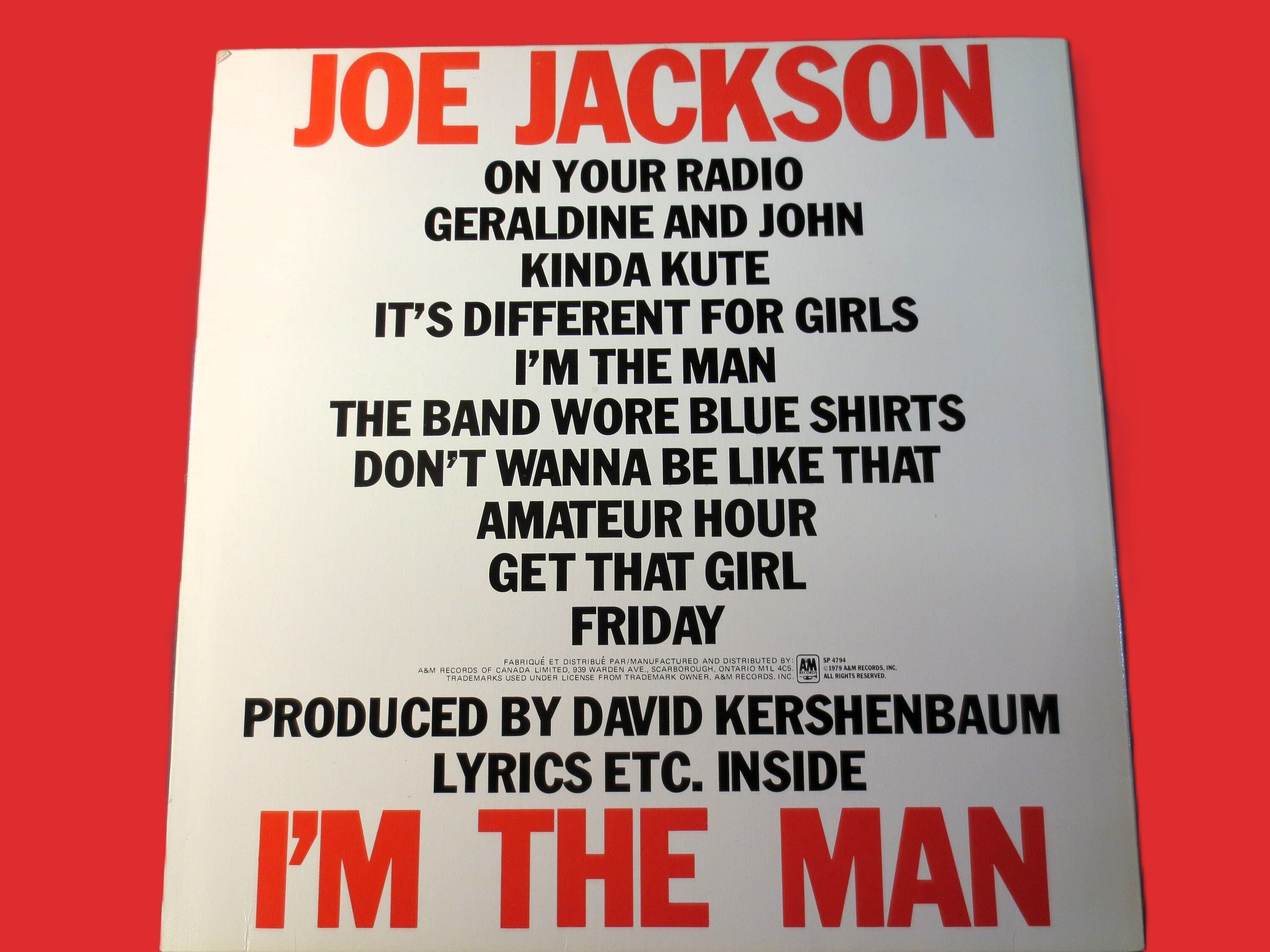 JOE JACKSON, I'm the Man, Vintage Album, 1979 Record, Vinyl Lp