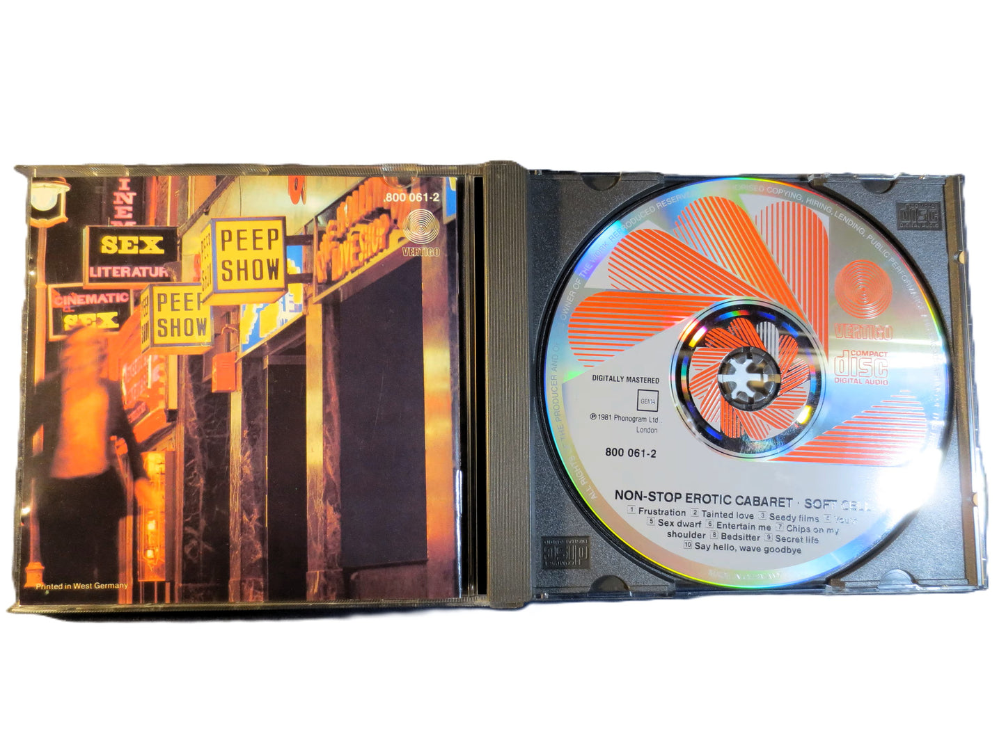 SOFT CELL, Non-Stop Erotic Cabaret, 1981 Compact Disc, Vintage Cd