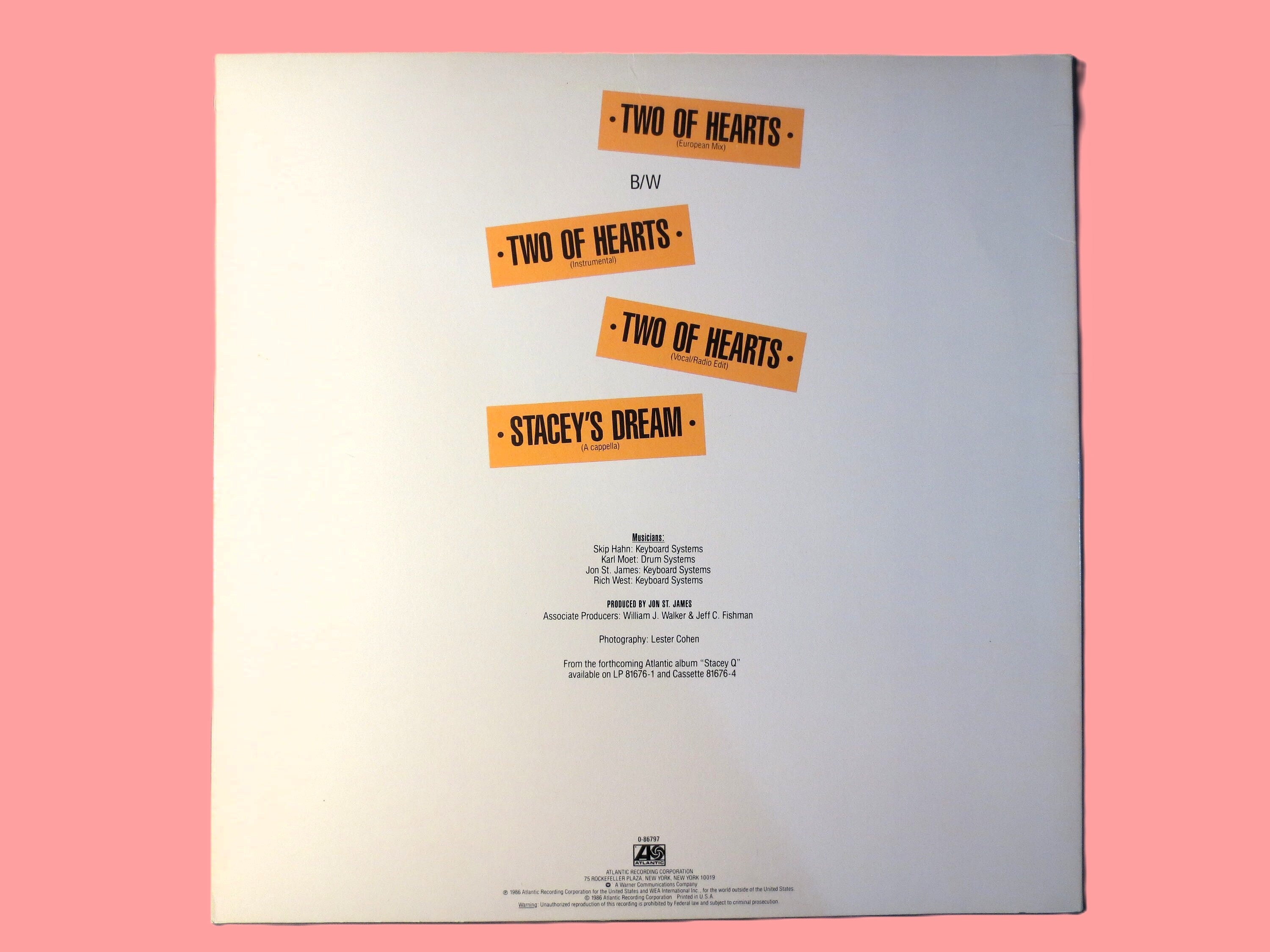Stacey Q – Two of Hearts (1986) Vinyl 12" EP