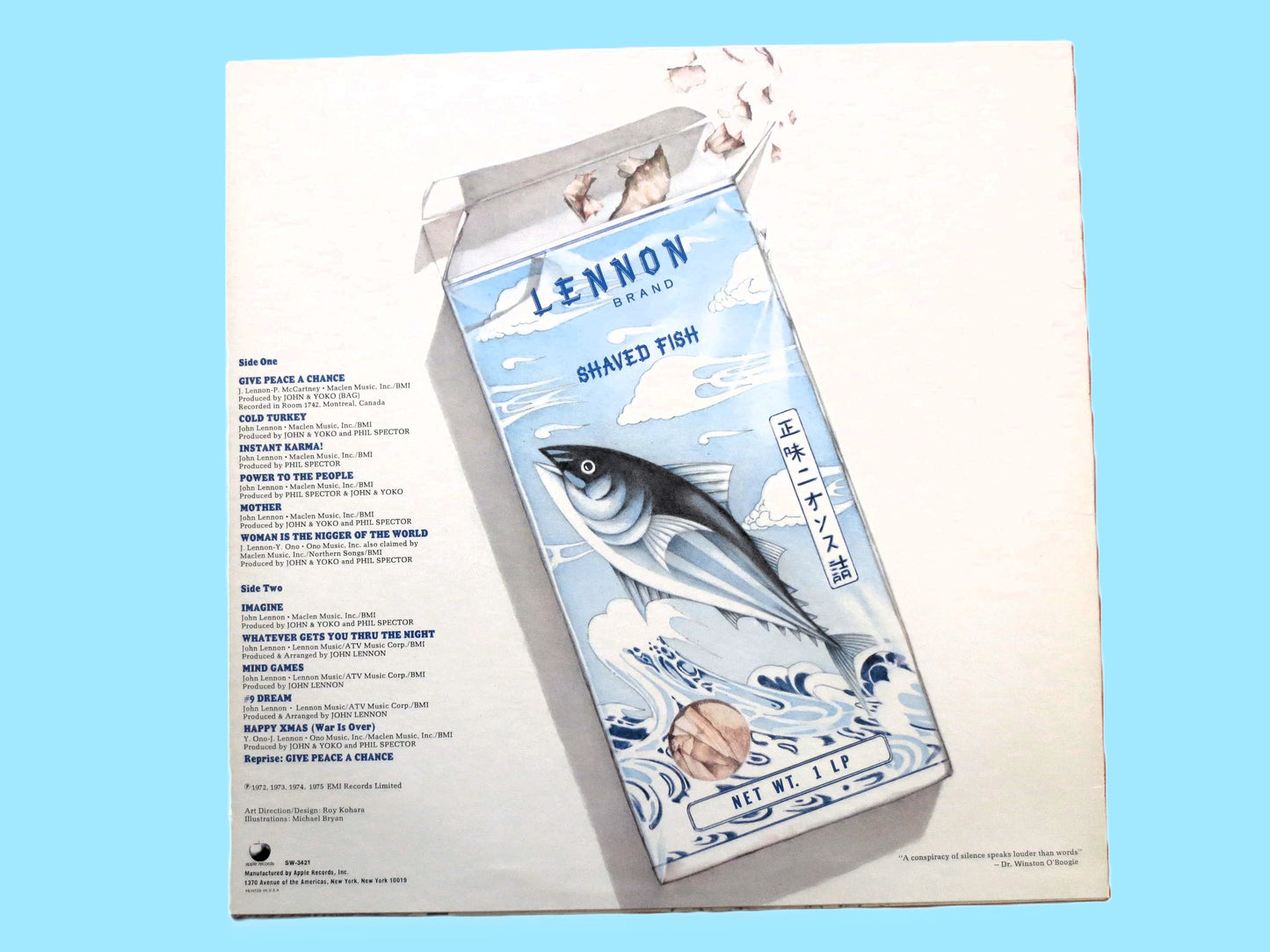 JOHN LENNON, Shaved Fish, Vintage Album, 1975 Record, Vinyl Lp