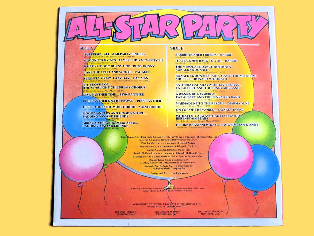 All-Star Party (K-Tel Records, 1982) Vinyl LP