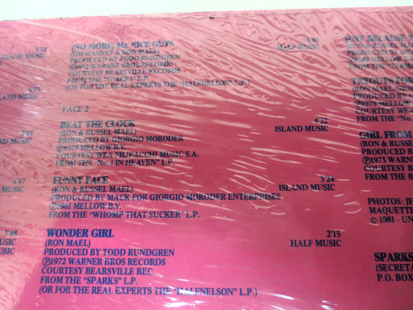 SPARKS, Factory SEALED, The History of Sparks, 1981 Record, Vinyl Lp