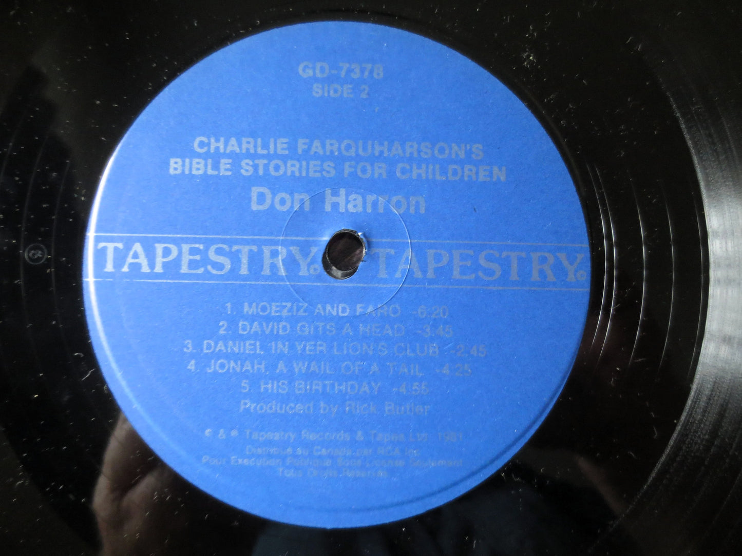 Charlie Farquharson, Bible Stories, Comedy LP - 1981 Recording, Vintage Vinyl, Don Harron Record