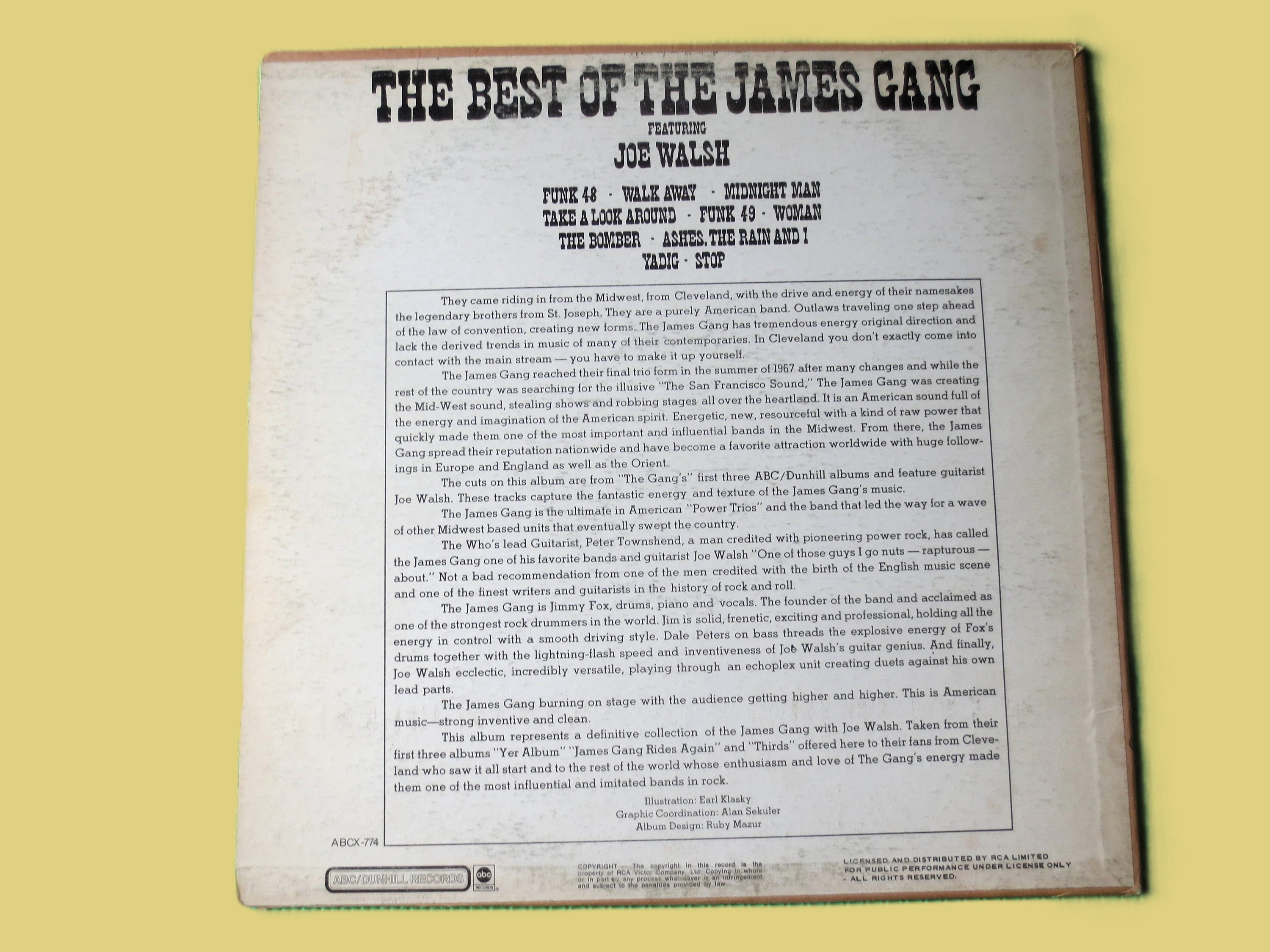 The JAMES GANG, Greatest Hits, Vintage Album, 1973 Record, Vinyl Lp