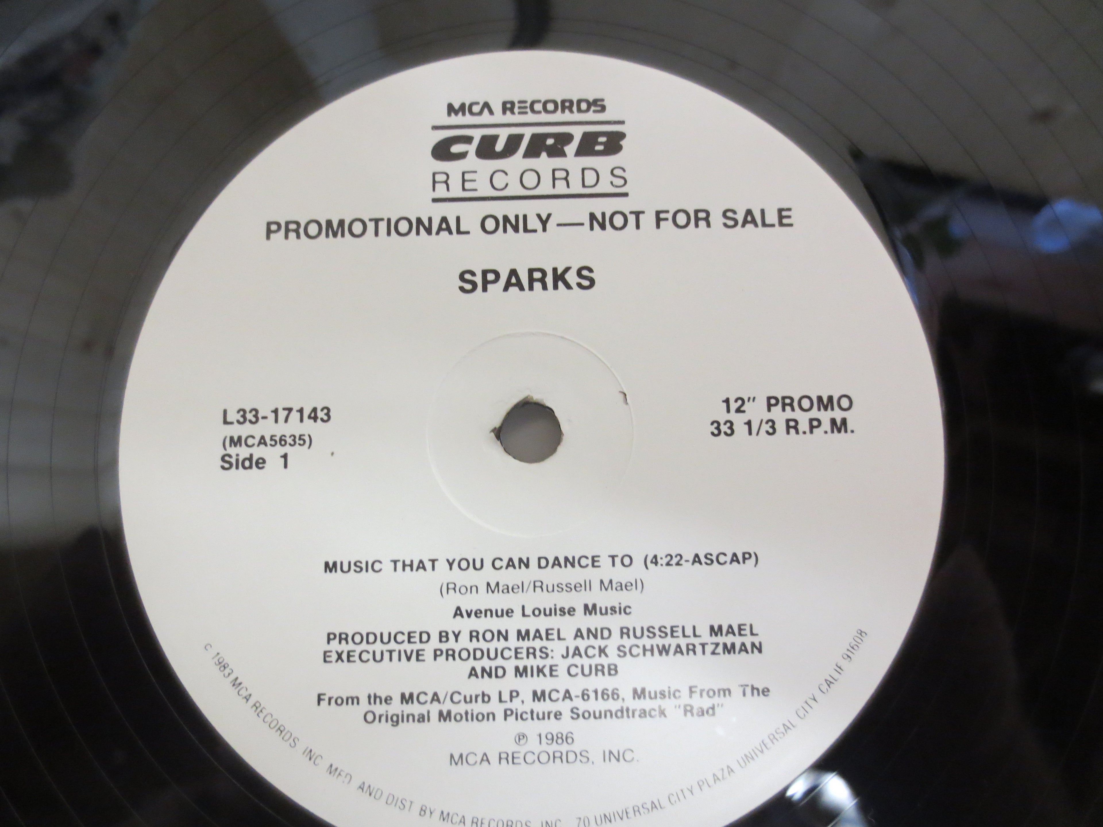 Sparks – Music That You Can Dance To (1986) Vinyl 12" EP – Promo