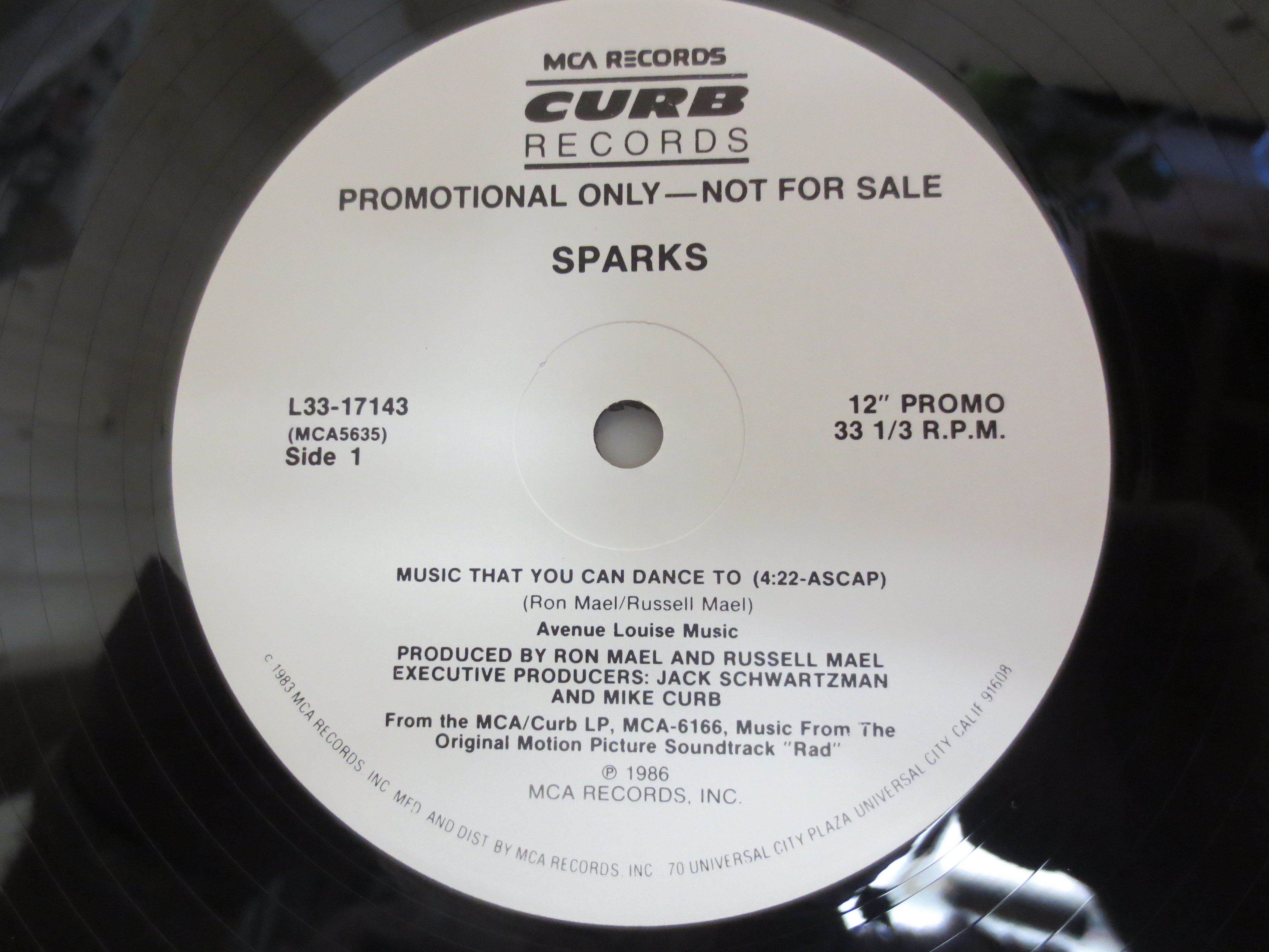 Sparks – Music That You Can Dance To (1986) Vinyl 12" EP – Promo
