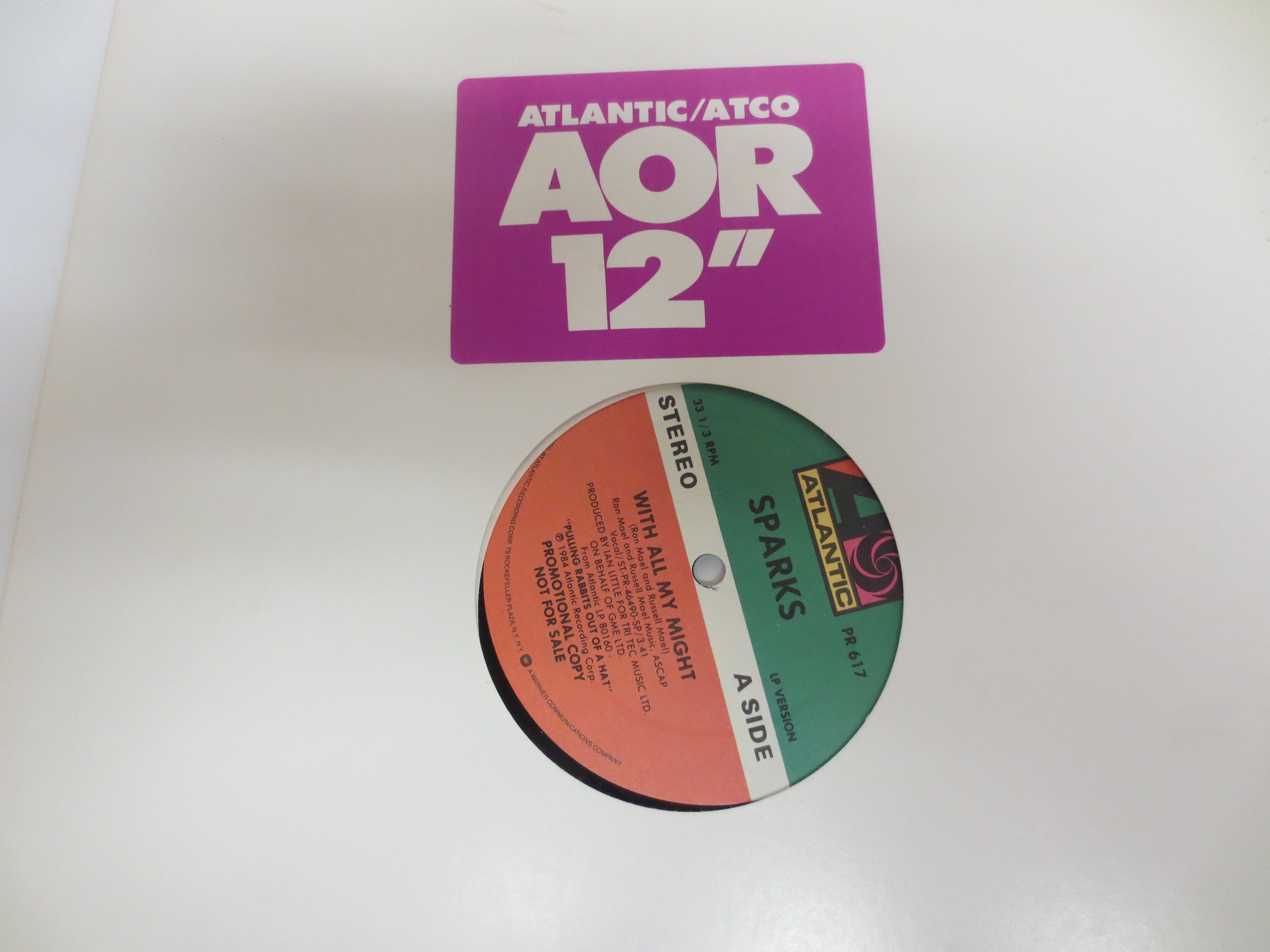Sparks – With All My Might (1984) Vinyl 12" EP – Promo