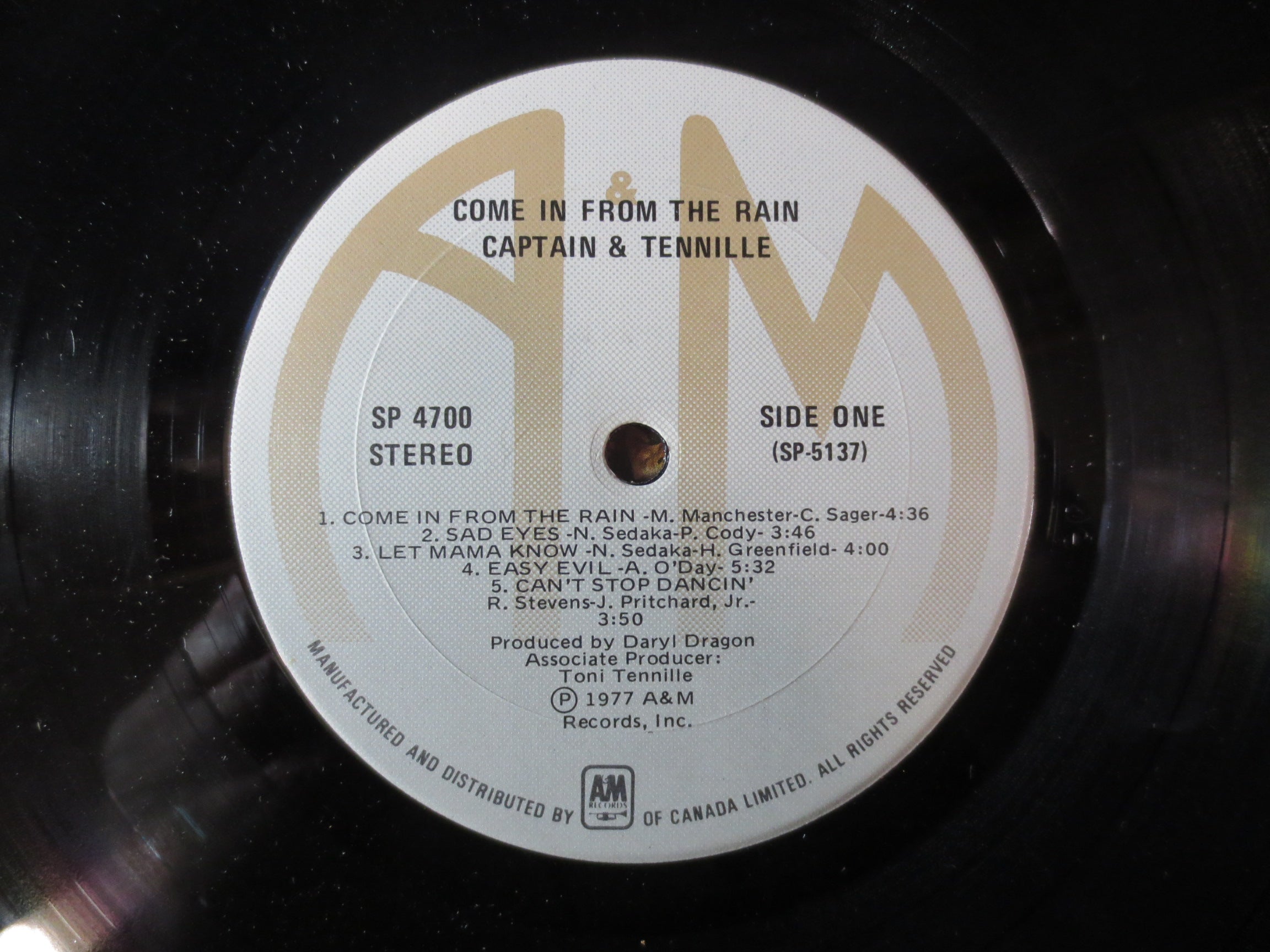 Captain & Tennille – Come In from the Rain (1977) Vinyl LP