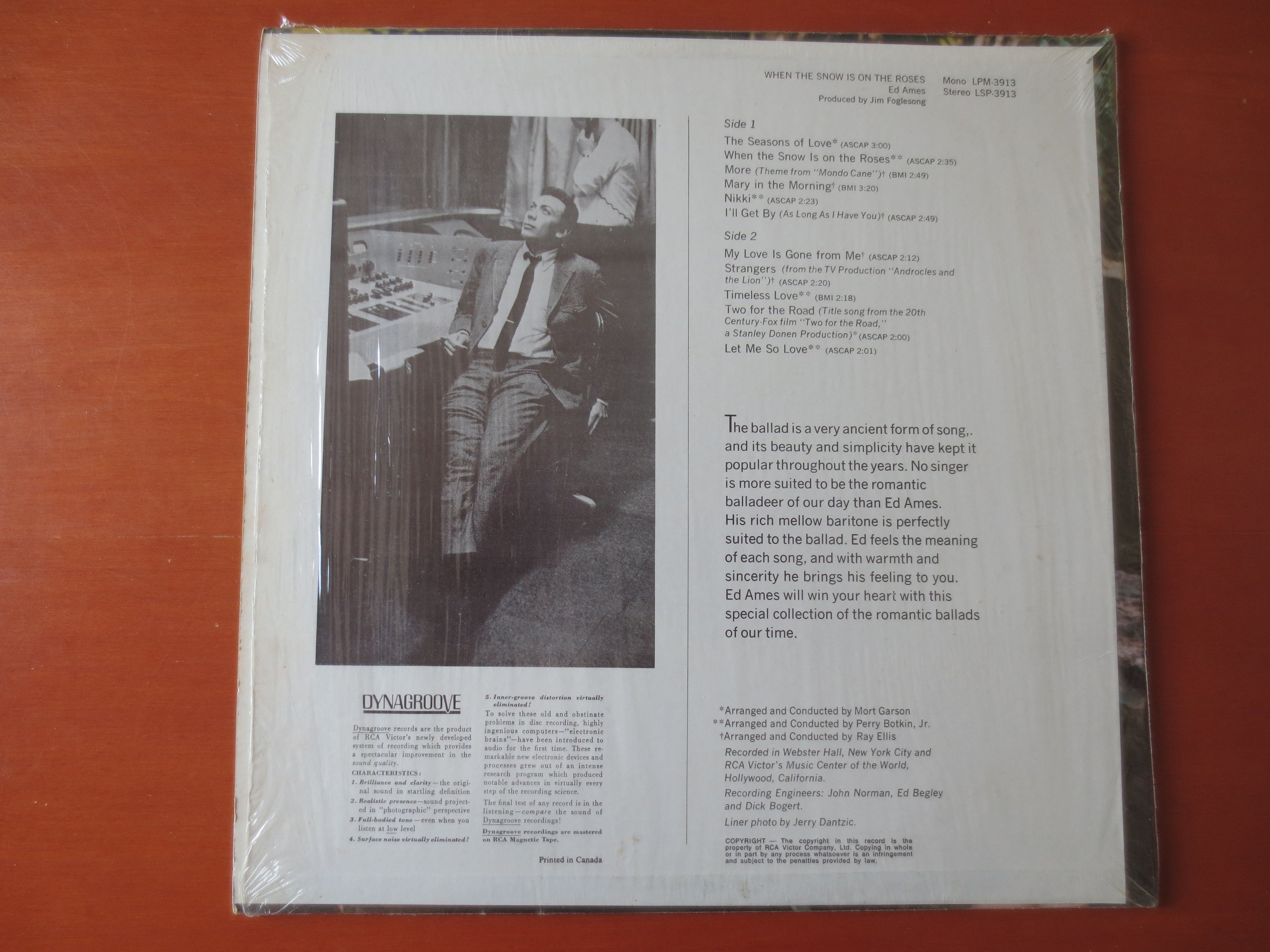 Ed Ames – When the Snow Is on the Roses (1967) Vinyl LP