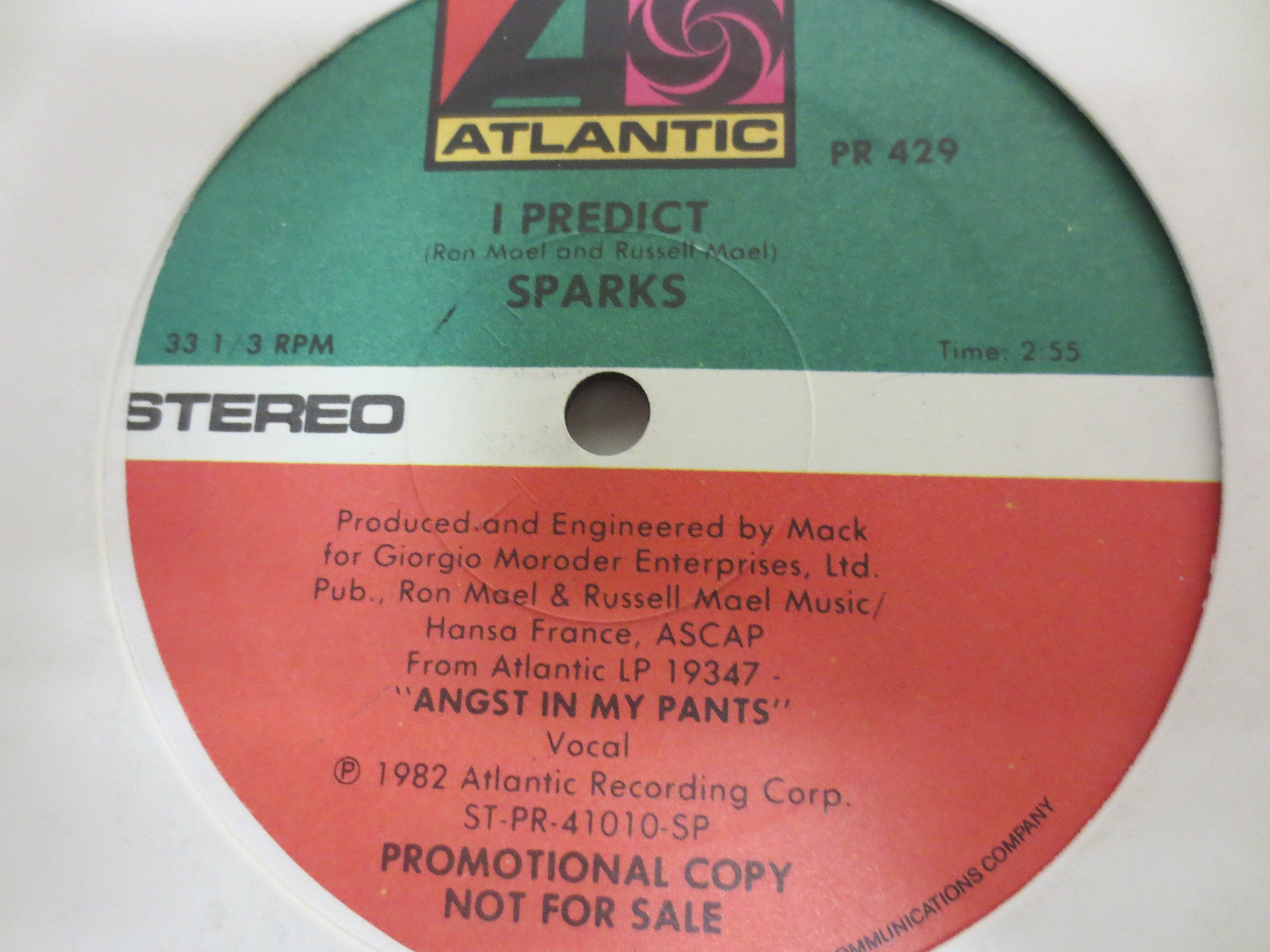 Sparks – I Predict (1982) Vinyl EP – Promo