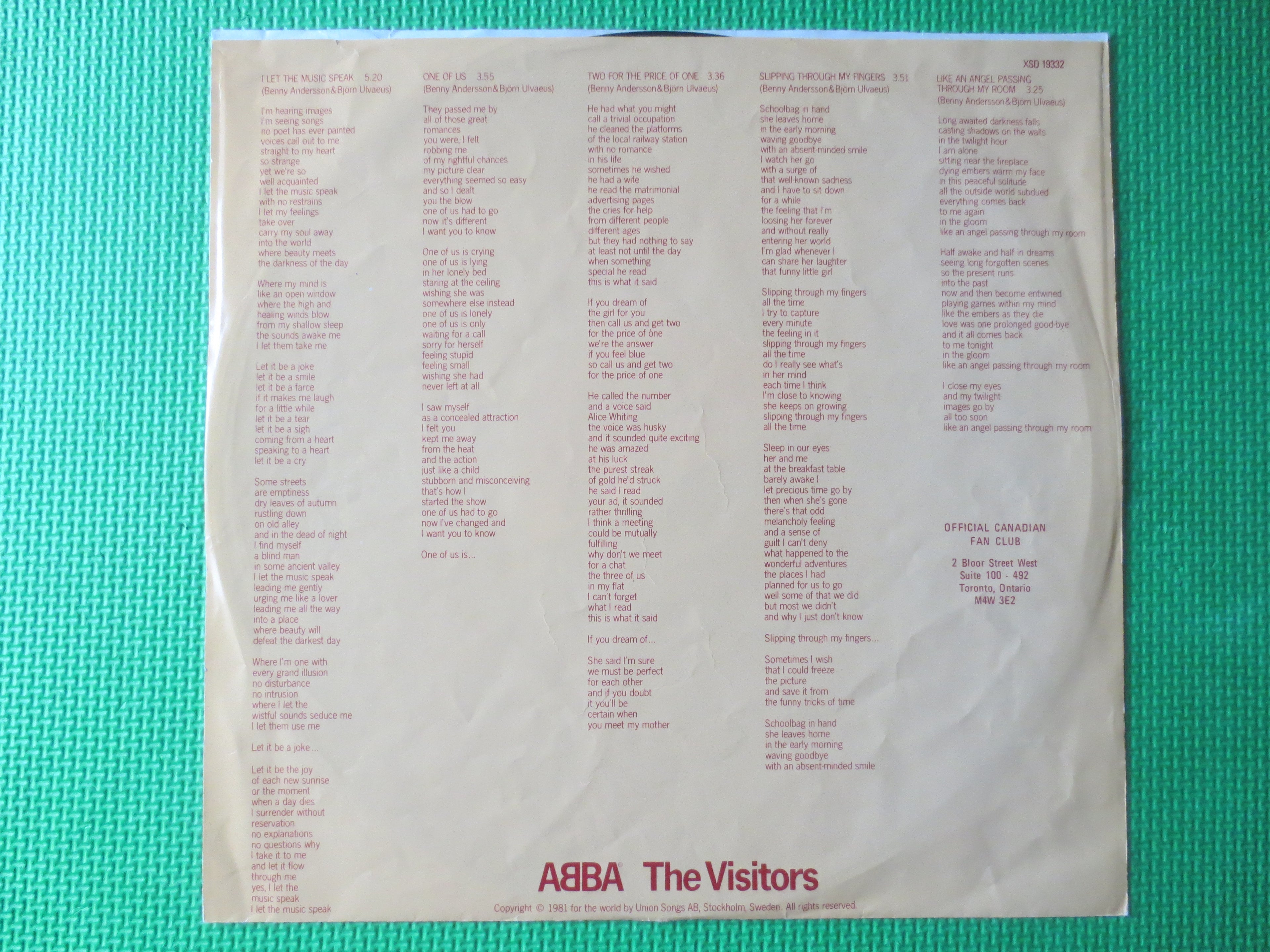 ABBA – The Visitors (1981) Vinyl LP