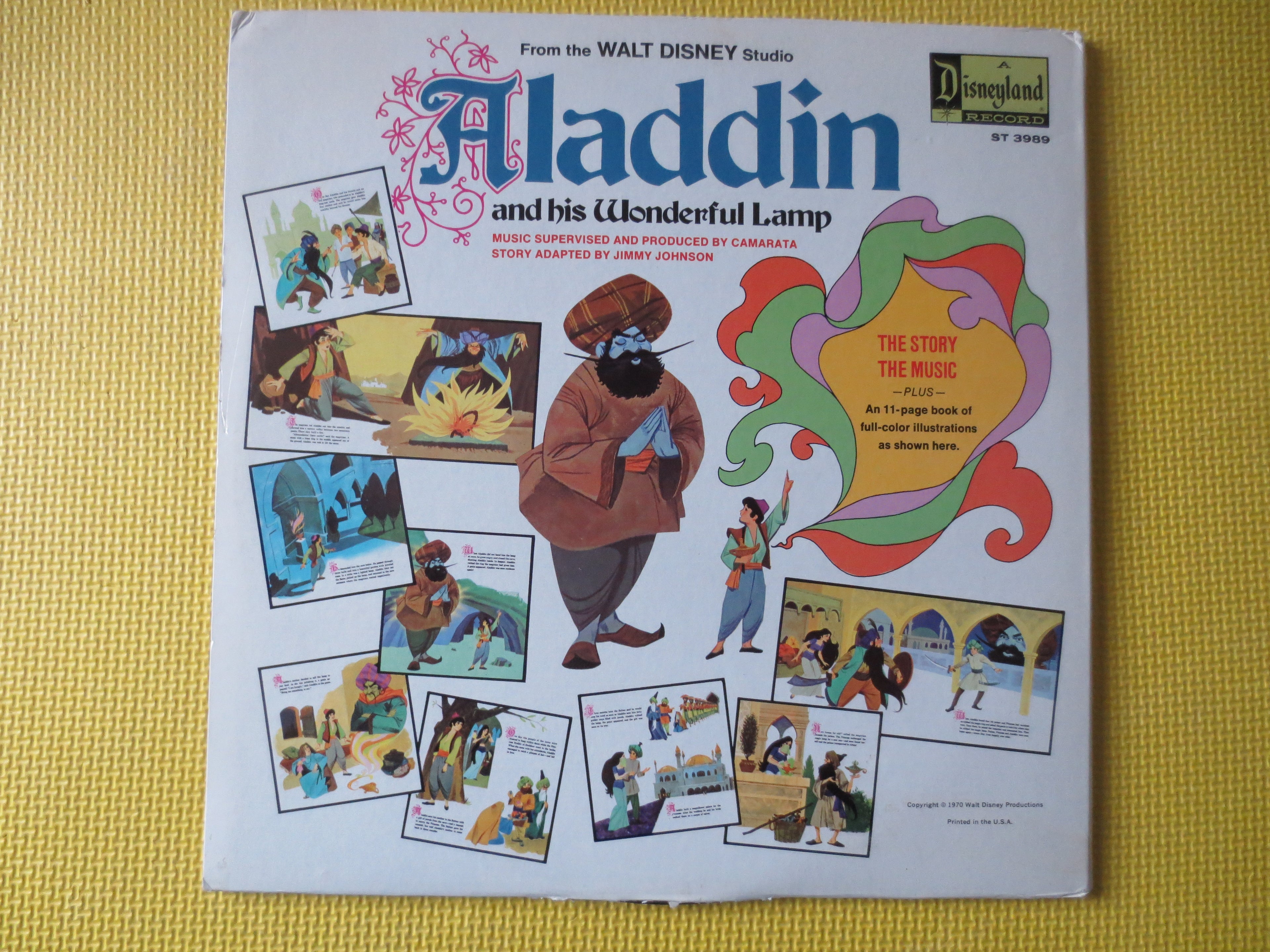 ALADDIN, DISNEYLAND Records, DISNEY Album, Children's Records, Disney Records, Aladdin Songs, Aladdin Story, 1970 Records