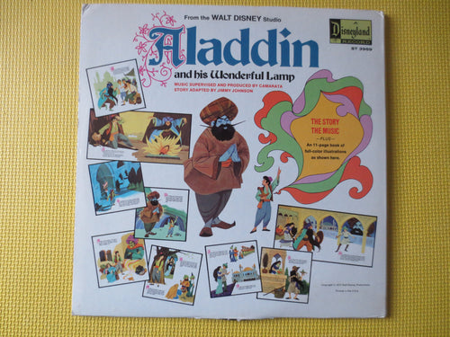 ALADDIN, DISNEYLAND Records, DISNEY Album, Children's Records, Disney Records, Aladdin Songs, Aladdin Story, 1970 Records