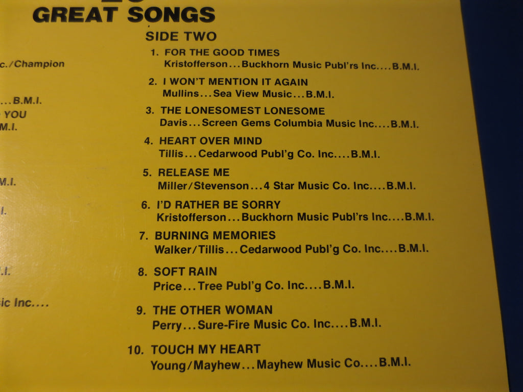 Ray Price – 20 Greatest Songs (1976) Vinyl LP