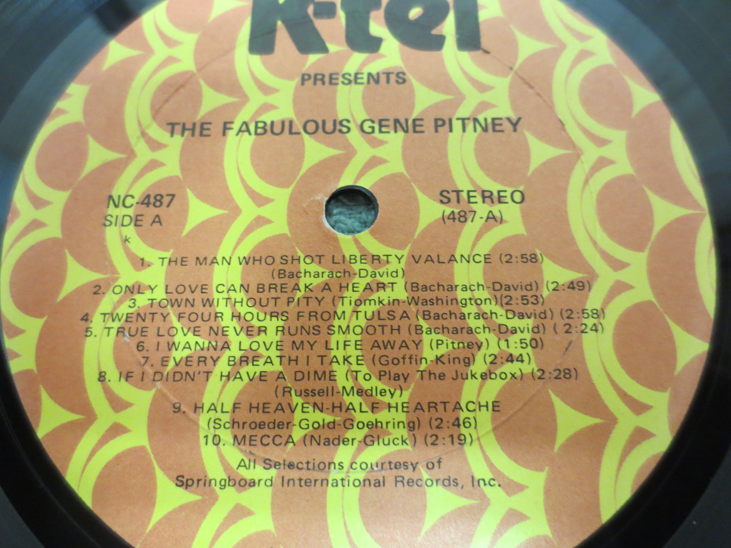 GENE PITNEY, The FABULOUS, K-Tel Records, Vintage Vinyl, Gene Pitney Vinyl, Gene Pitney Albums, Vinyl, 1977 Records