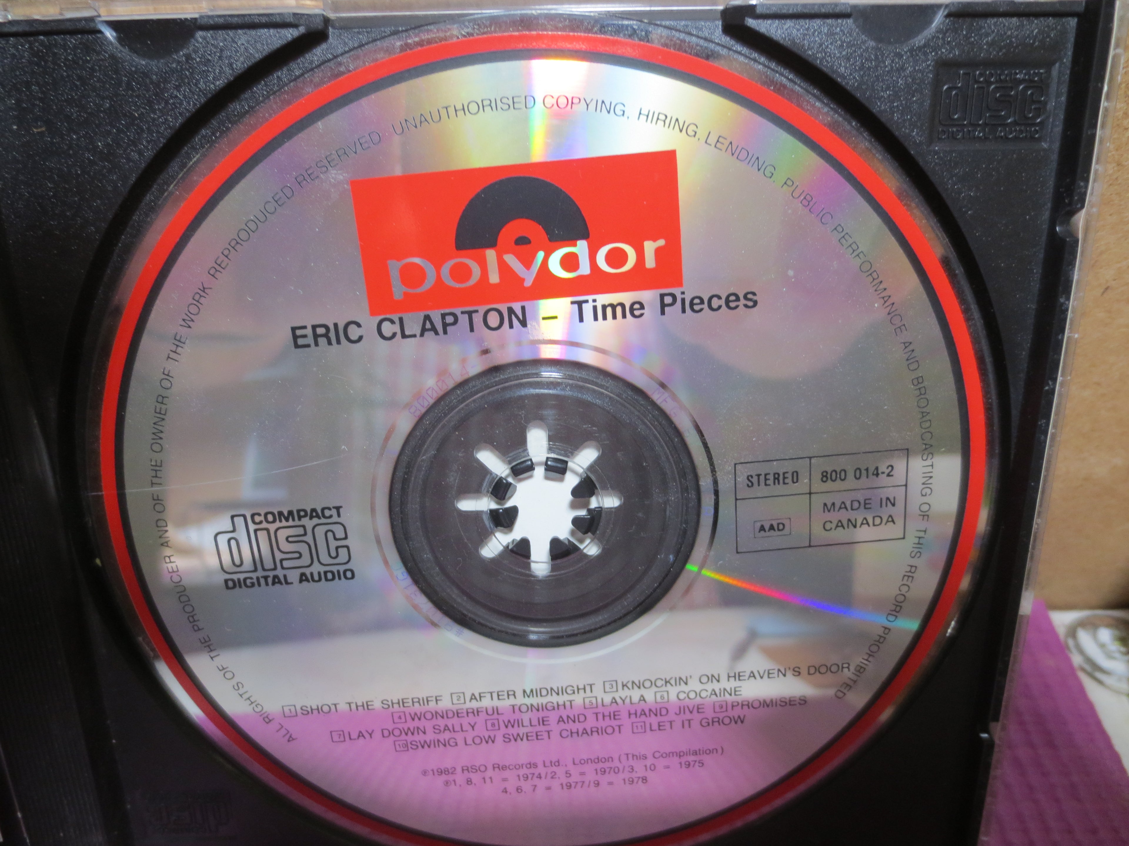 Eric Clapton – Time Pieces: The Best of Eric Clapton (1987) CD