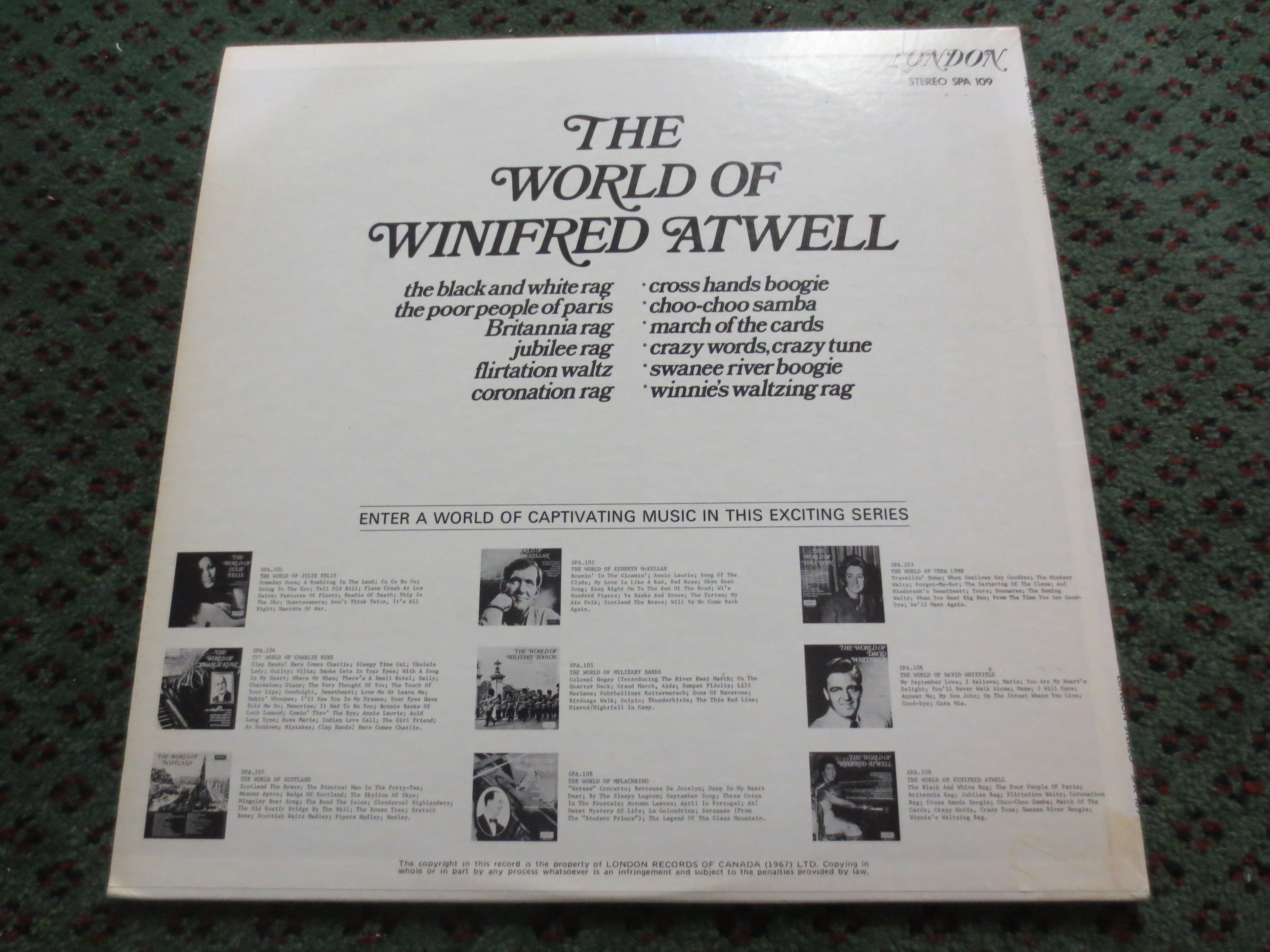 Winifred Atwell – The World of Winifred Atwell (1970) Vinyl LP