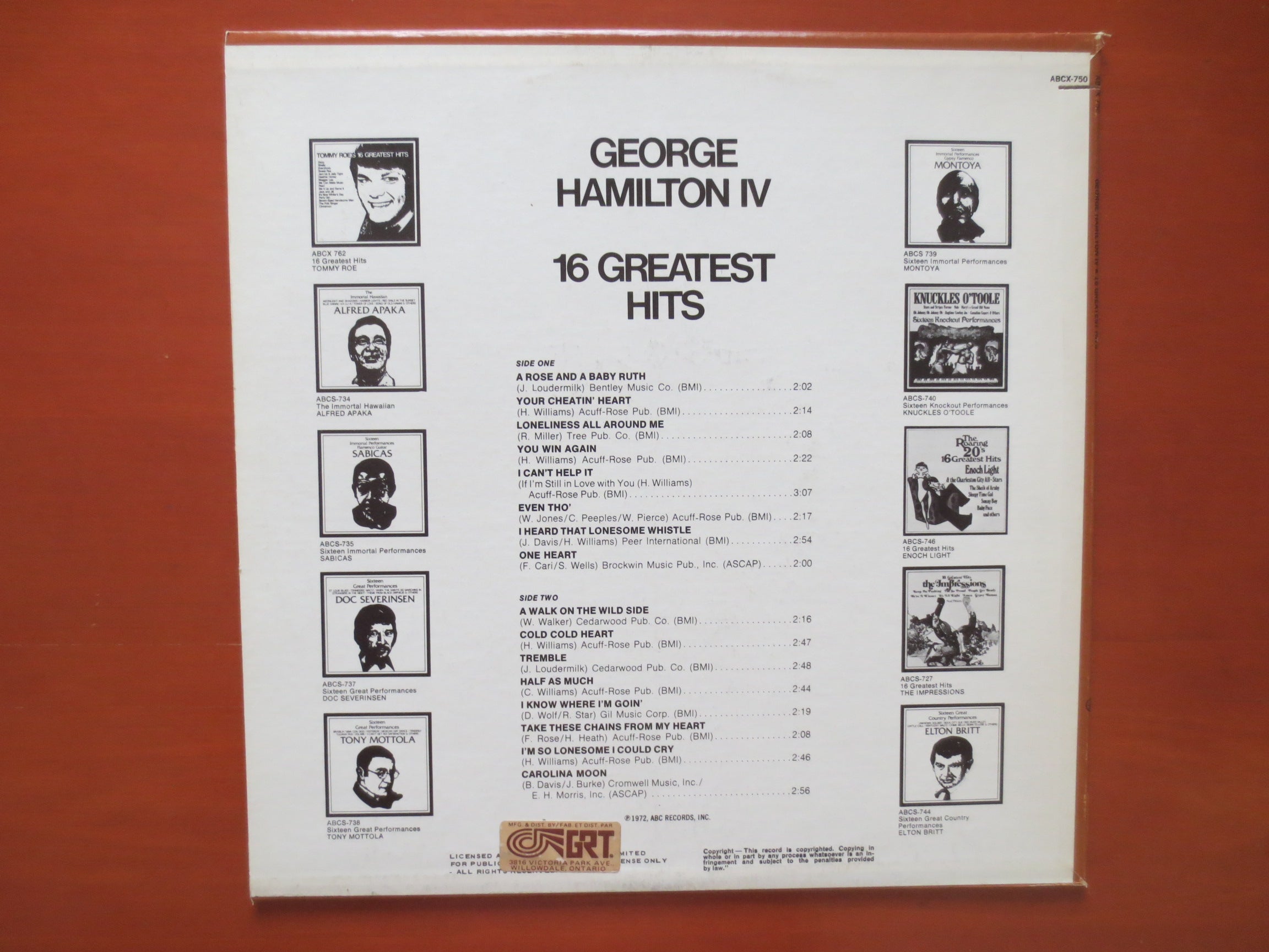 George Hamilton IV – Greatest Hits (1972) Vinyl LP