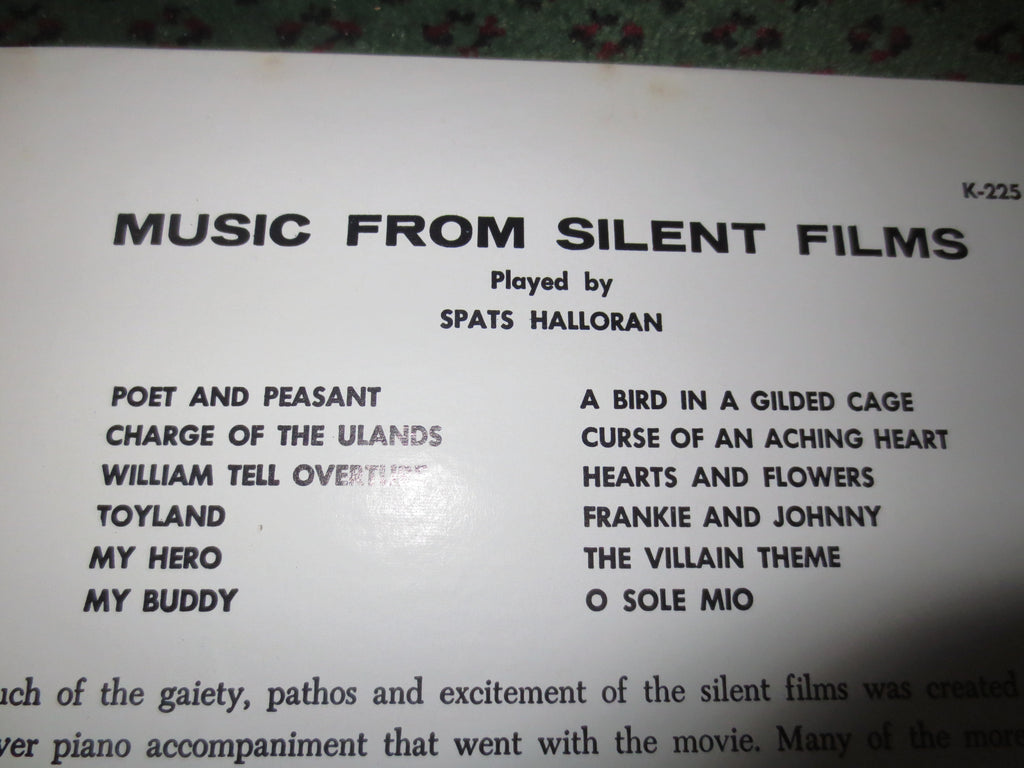 Spats Halloran – Music from the Silent Films (1960s) Vinyl LP