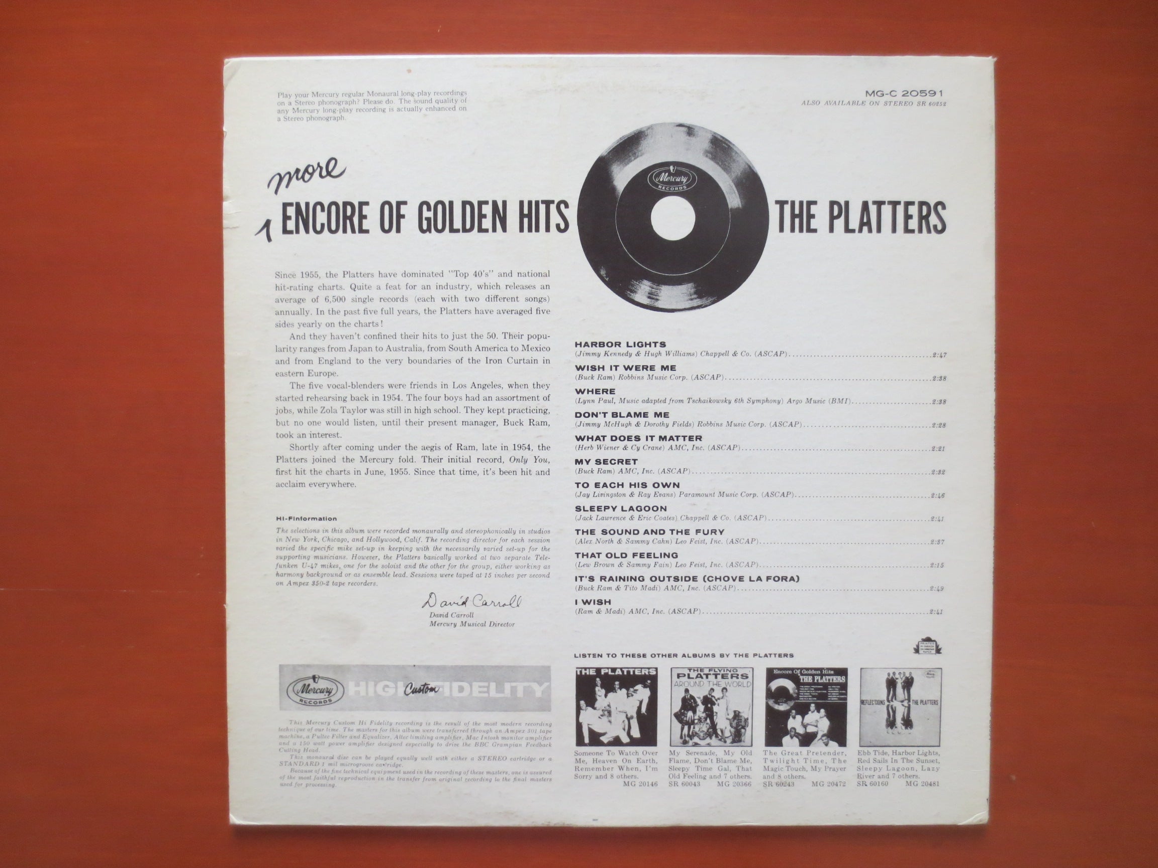 The Platters – More Encore of Golden Hits (1960) [Vinyl LP]
