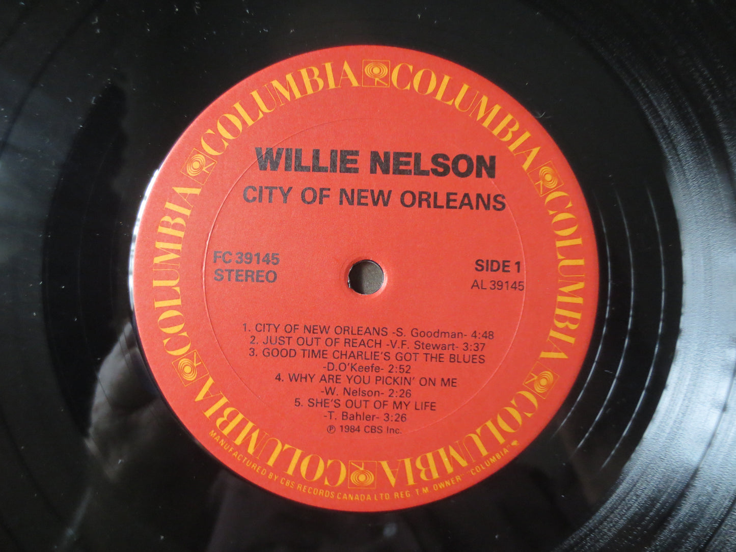WILLIE NELSON, City of New Orleans, Willie Nelson Record, Country Records, Willie Nelson Album, Vinyl Records, 1984 Records