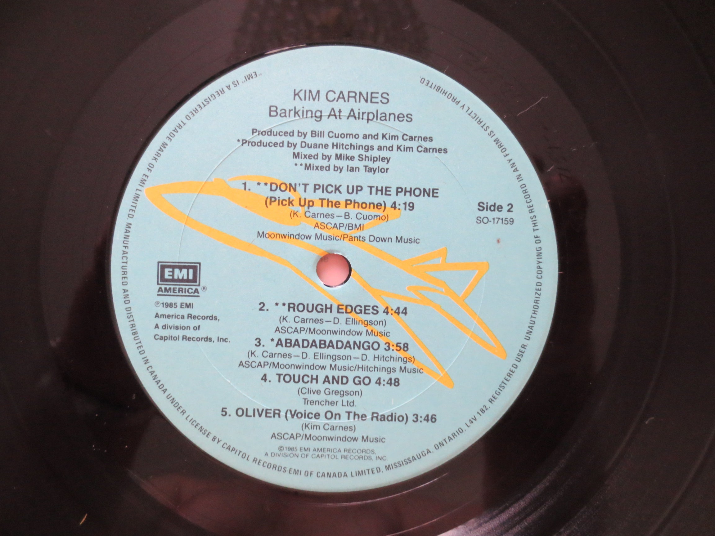Kim Carnes – Barking at Airplanes (1985) Vinyl LP