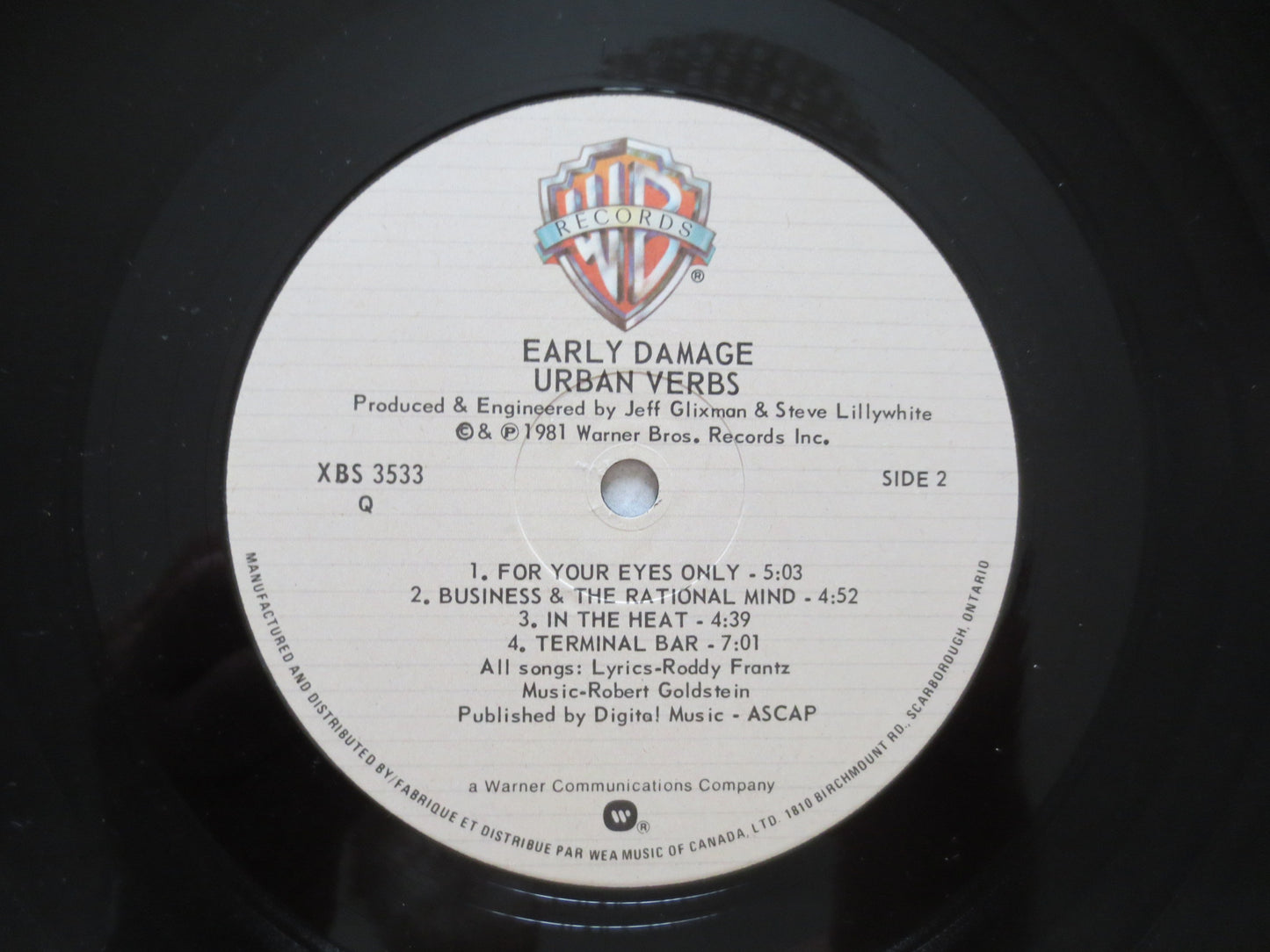URBAN VERBS, URBAN VERBS Album, EARLY Damage Lp, Urban Verbs Record, Urban Verbs Vinyl, Urban Verbs Lp, Vintage Vinyl, Lps, 1981 Records