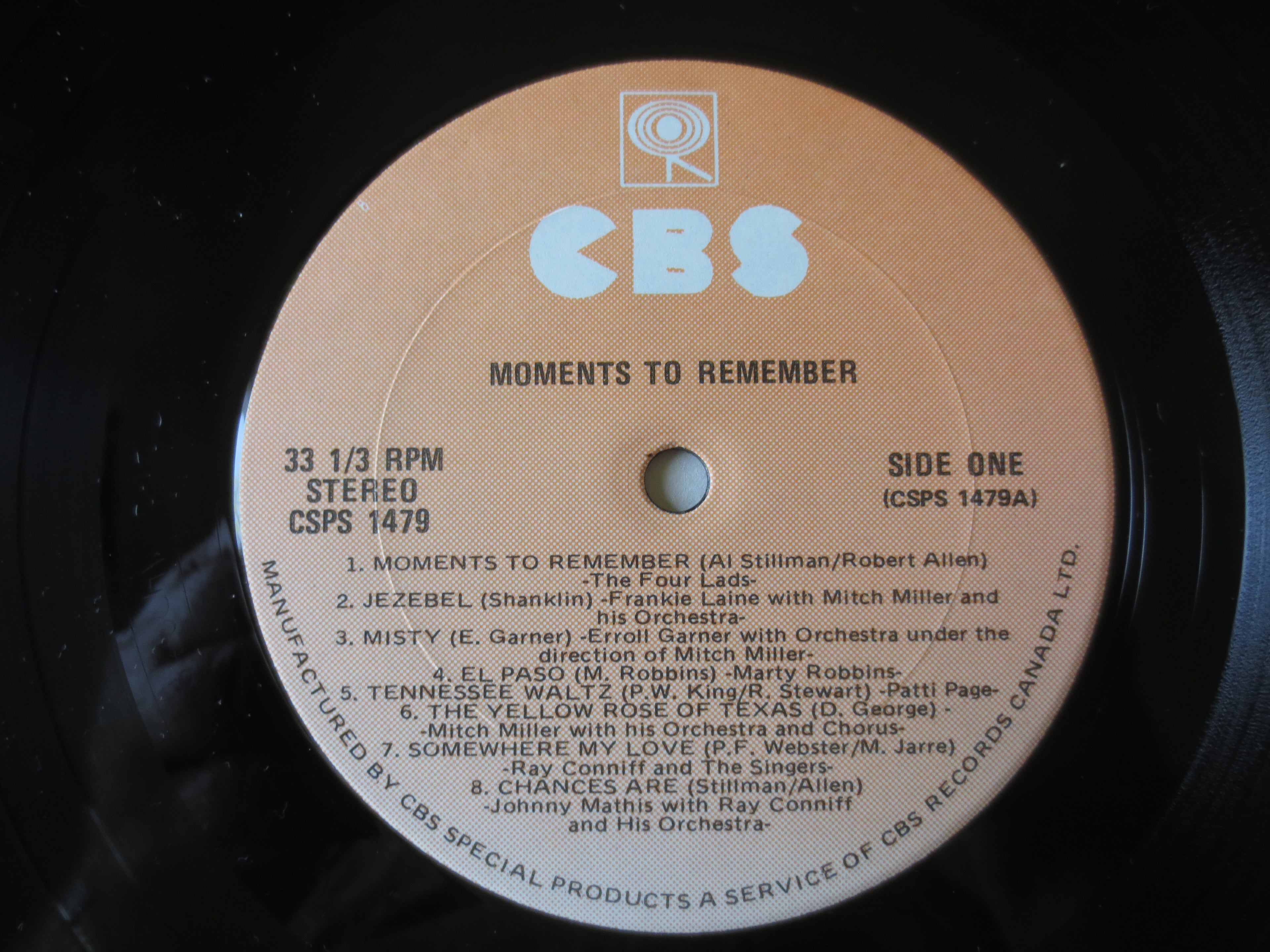 Moments to Remember – CBS Records (1979) Vinyl LP