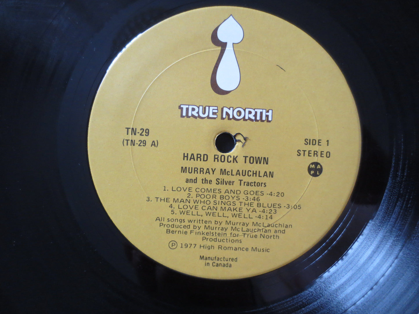 MURRAY McLAUCHLAN, HARD Rock Town, Country Records, Vintage Vinyl, Record Vinyl, Records, Vinyl Record, Vinyl, 1977 Records