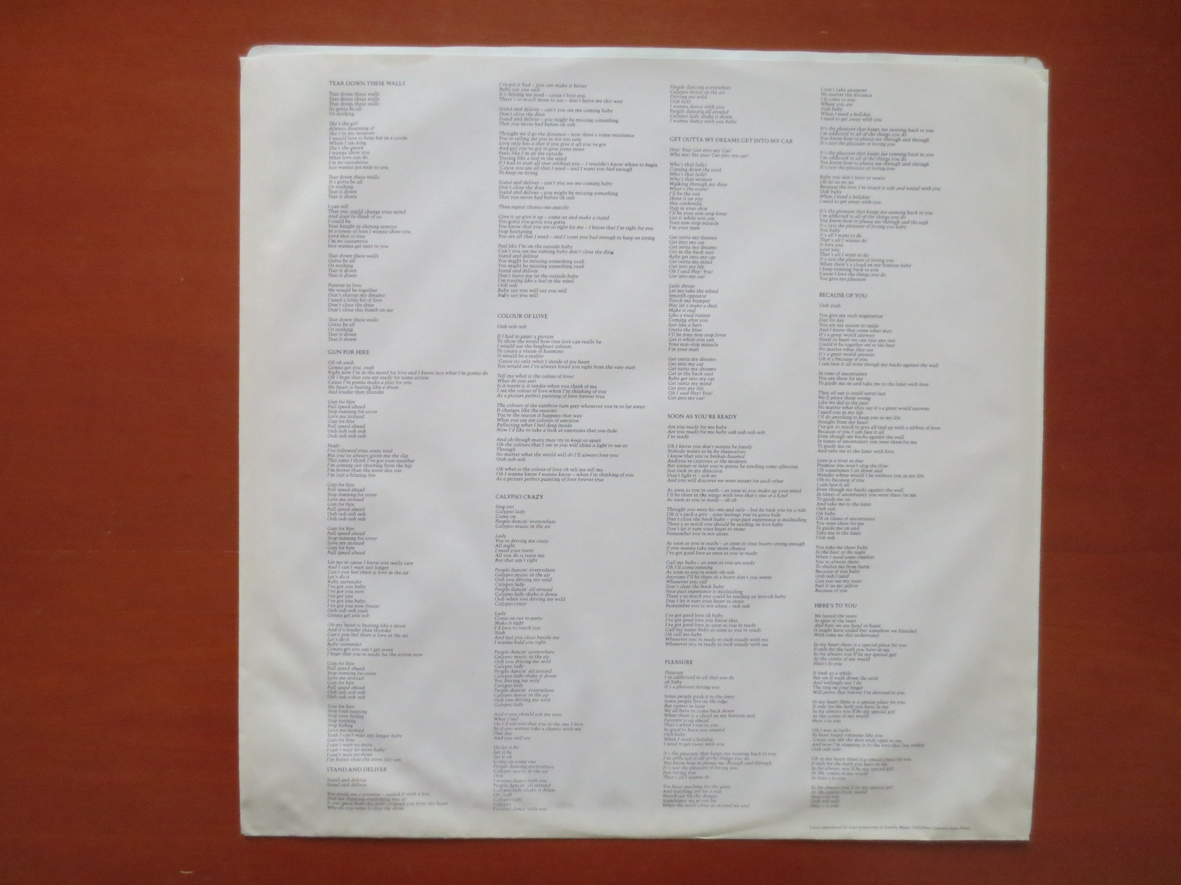 Billy Ocean – Tear Down These Walls (1988) Vinyl LP