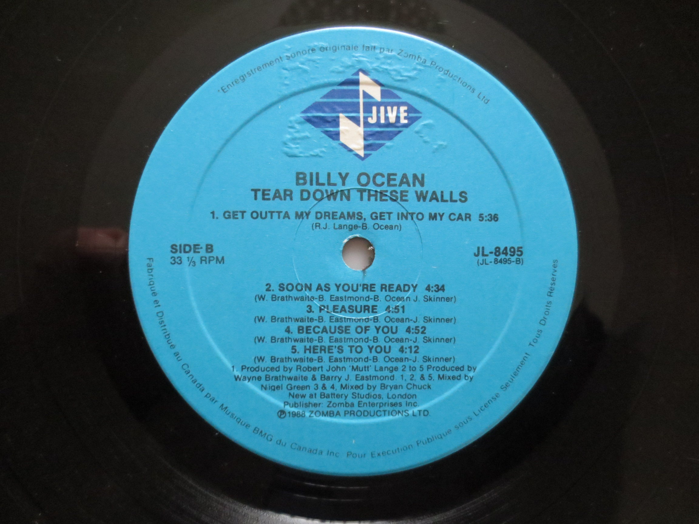 Billy Ocean – Tear Down These Walls (1988) Vinyl LP
