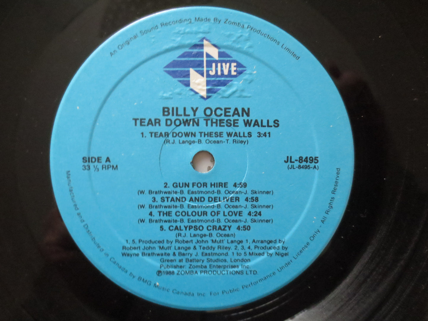 BILLY OCEAN, Tear Down These Walls, Billy Ocean Album, Vintage Vinyl, Billy Ocean Record, Billy Ocean Vinyl, 1988 Records