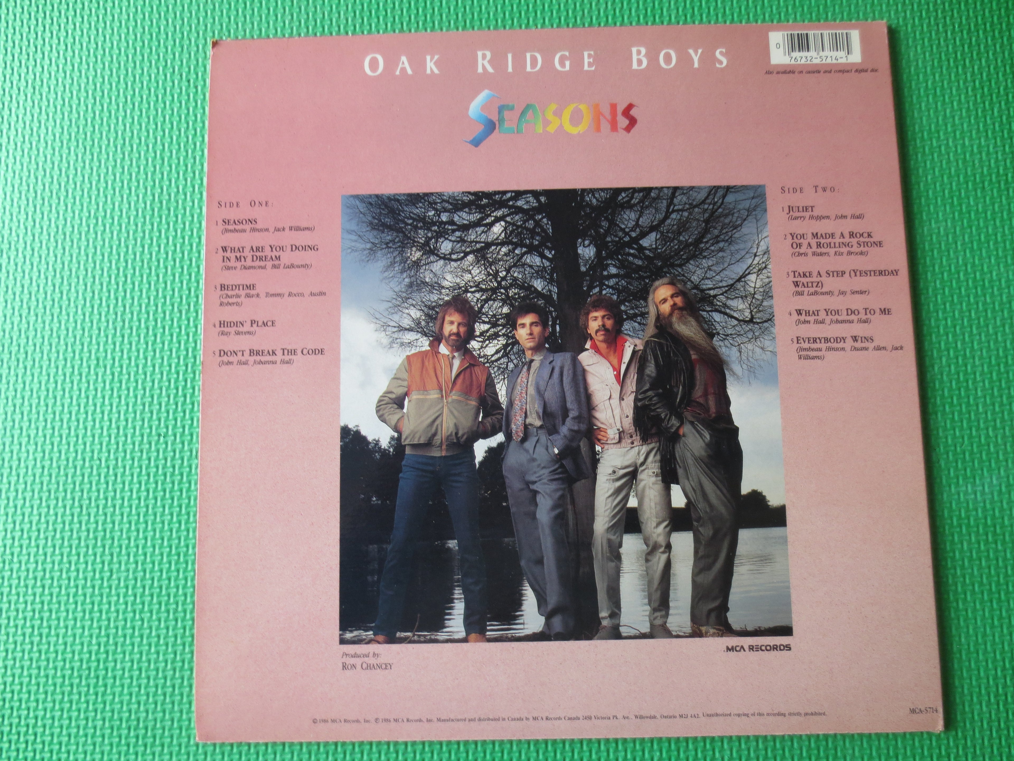 The OAK RIDGE BOYS, Seasons, Vintage Album, 1986 Record, Vinyl Lp