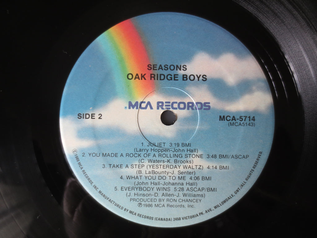 The OAK RIDGE BOYS, Seasons, Vintage Album, 1986 Record, Vinyl Lp