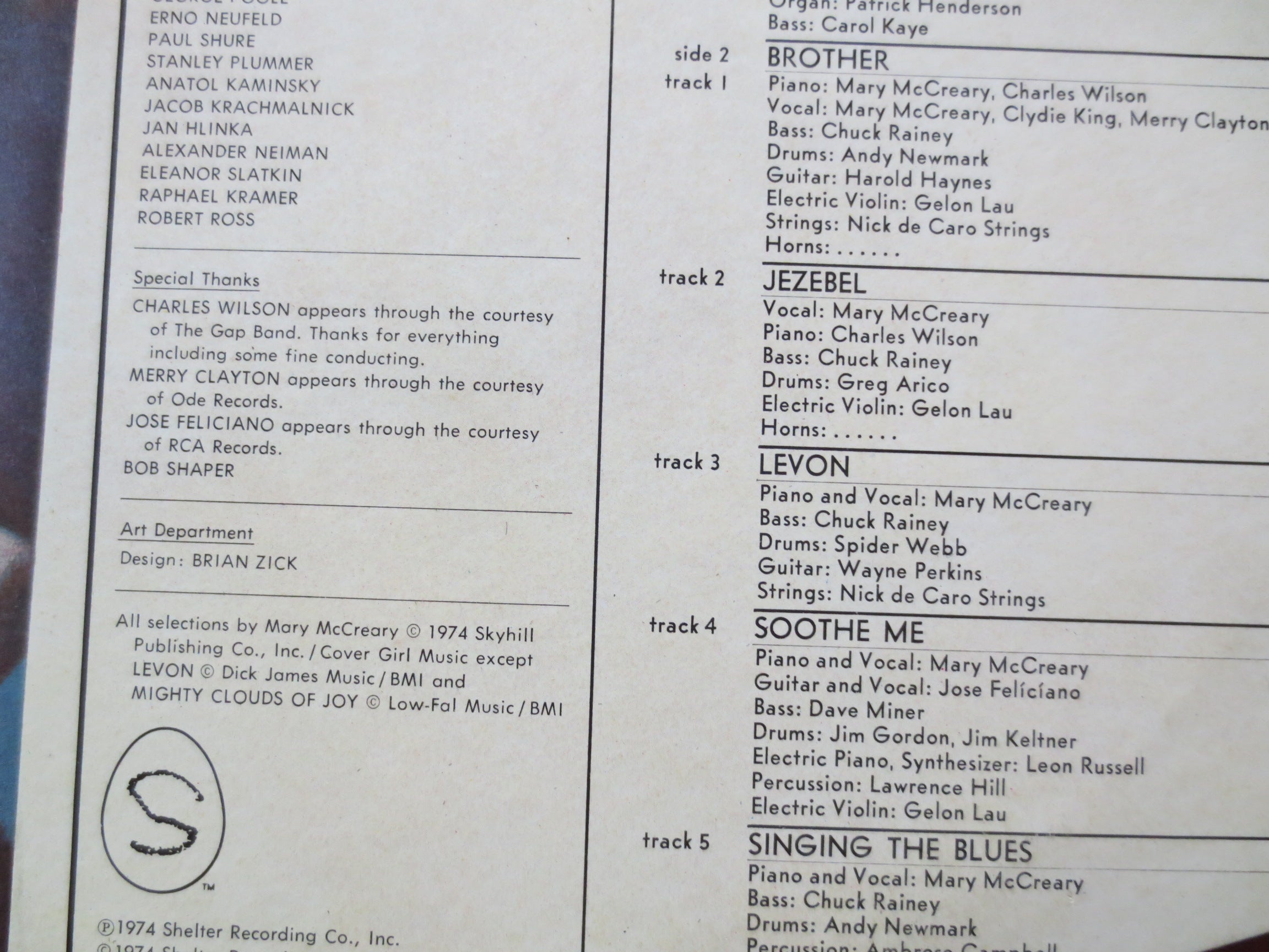 Mary McCreary – Jezebel (1974) Vinyl LP