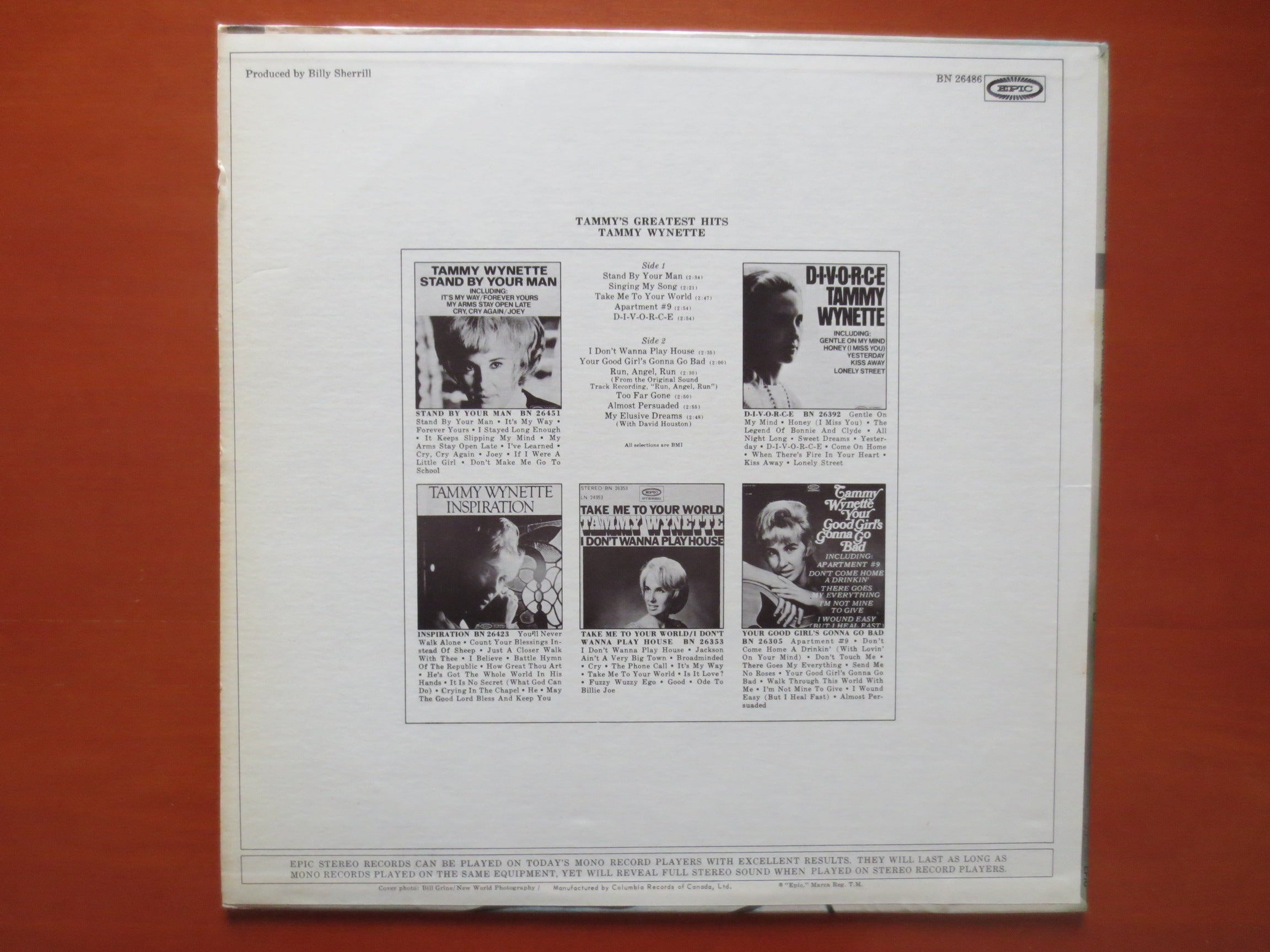 Tammy Wynette – Tammy's Greatest Hits (1969) Vinyl LP
