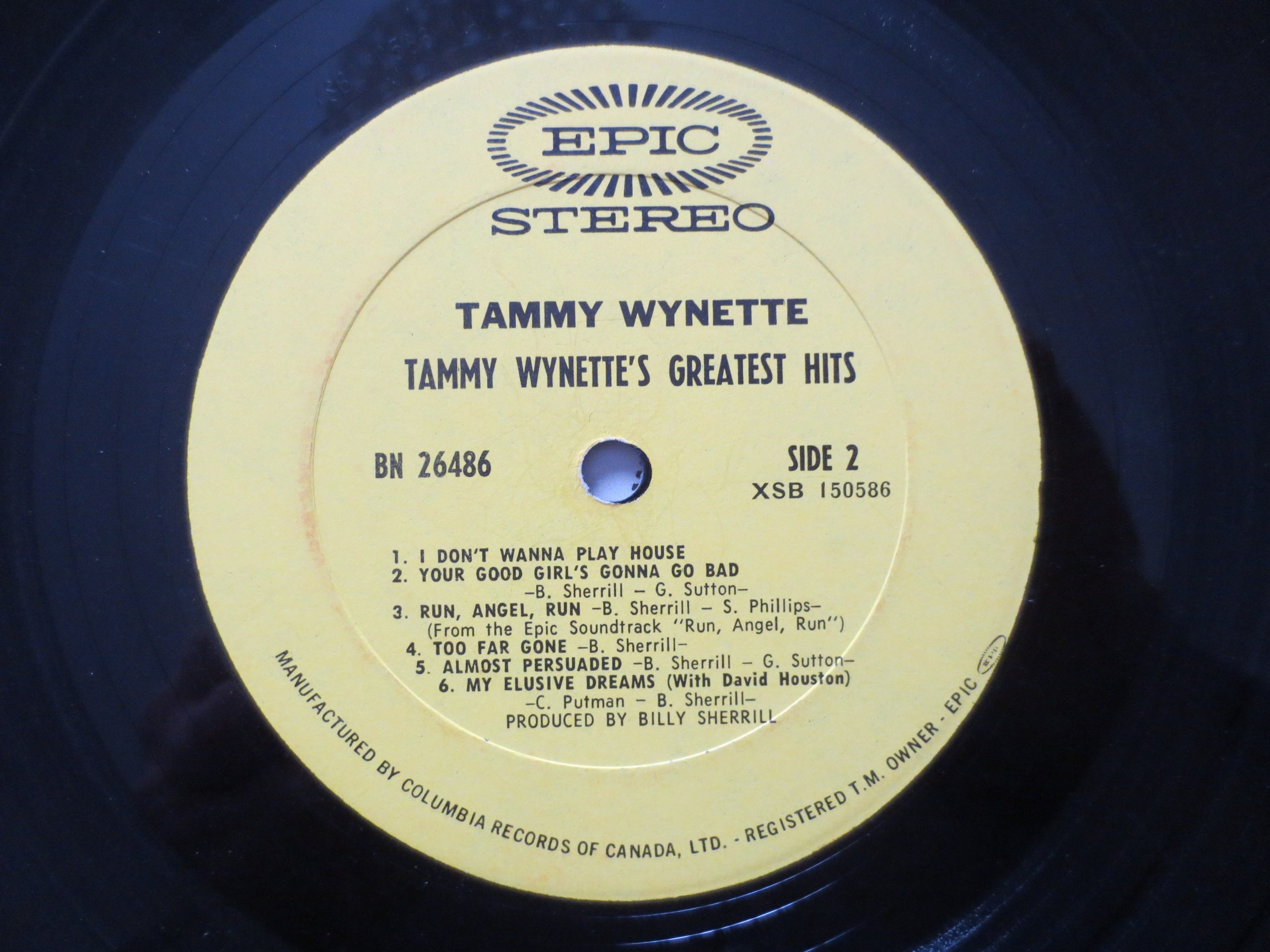 Tammy Wynette – Tammy's Greatest Hits (1969) Vinyl LP