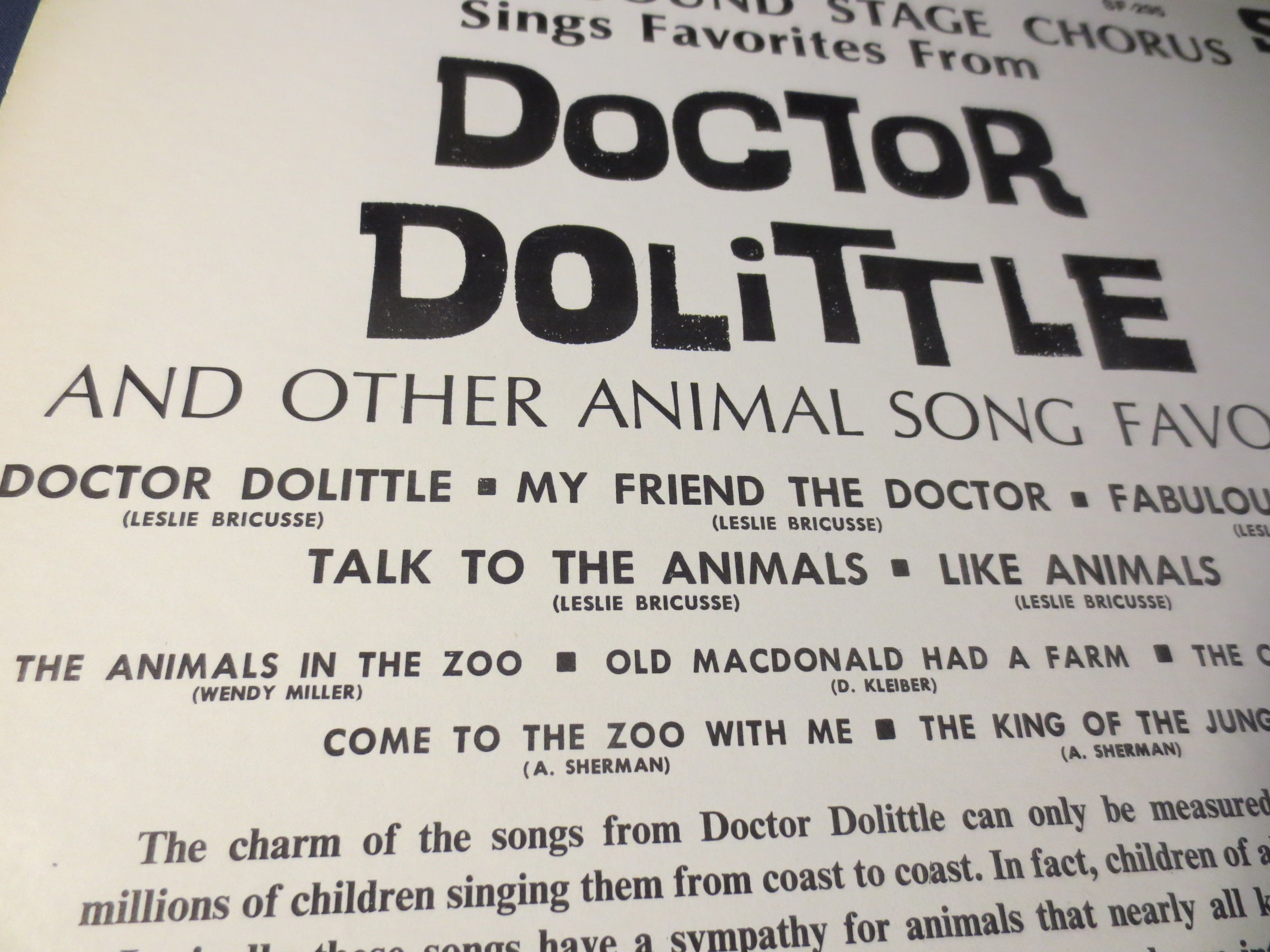 Doctor Dolittle – Hits from Doctor Dolittle (1967) Vinyl LP