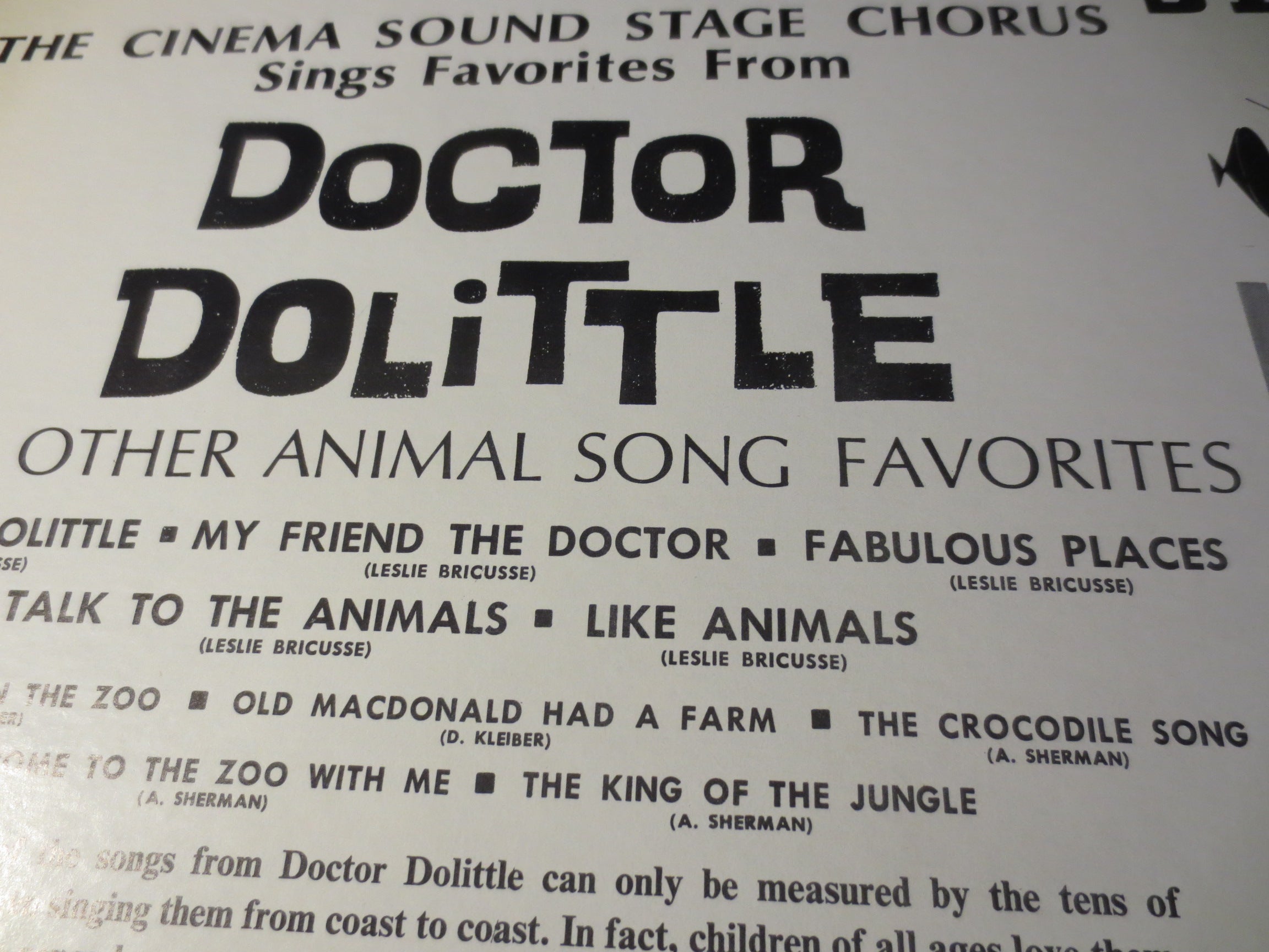 Doctor Dolittle – Hits from Doctor Dolittle (1967) Vinyl LP
