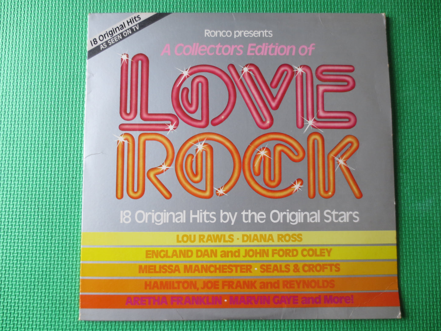 LOVE ROCK, RONCO Records, Greatest Hits Record, Marvin Gaye Album, Lou Rawls Lp, Diana Ross Album, Vintage Lp, 1980 Records