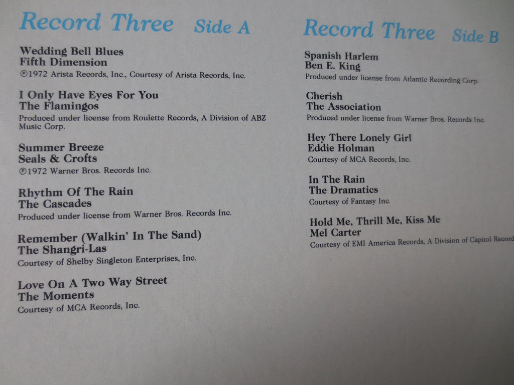 SUMMER LOVE, 45 Original Hits, 4 Records, 1987 Record, Vinyl Lp