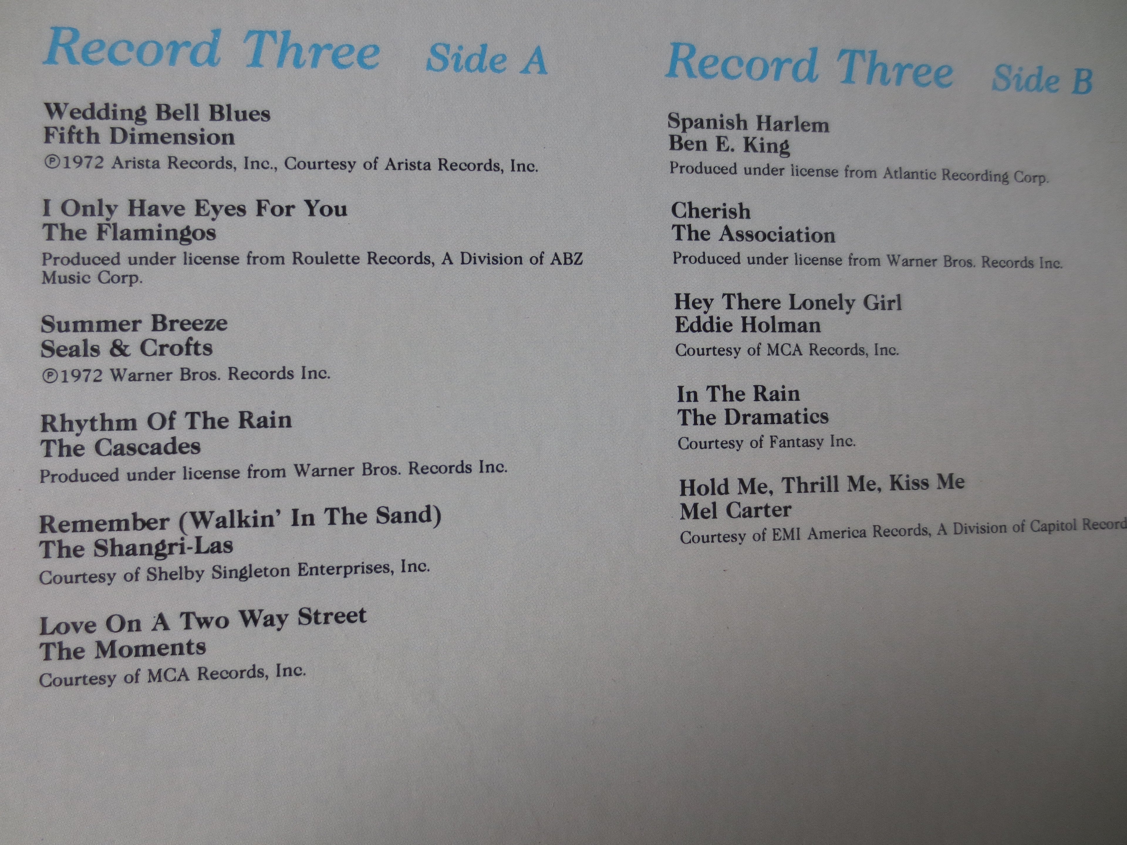 SUMMER LOVE, 45 Original Hits, 4 Records, 1987 Record, Vinyl Lp