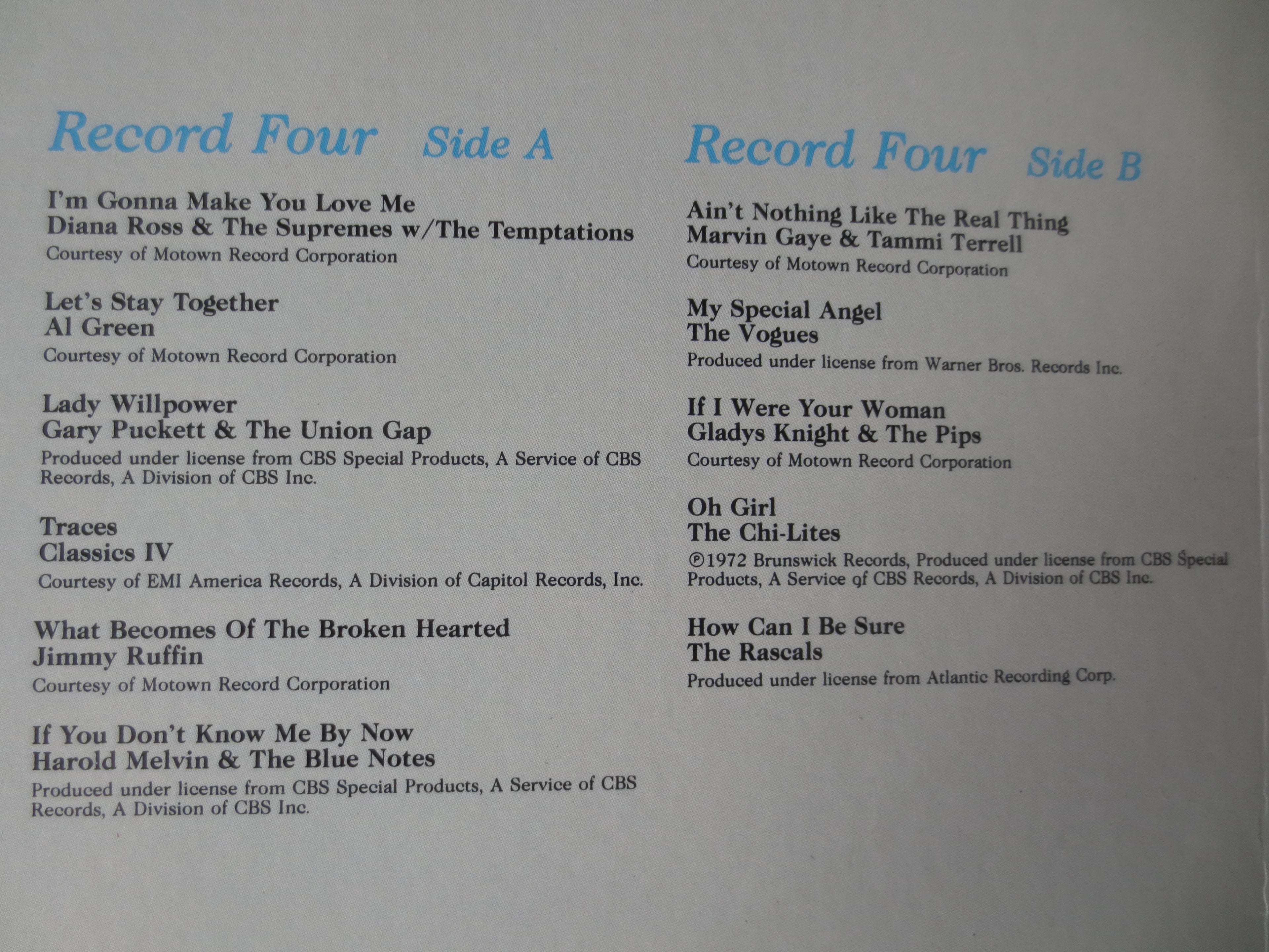 SUMMER LOVE, 45 Original Hits, 4 Records, 1987 Record, Vinyl Lp